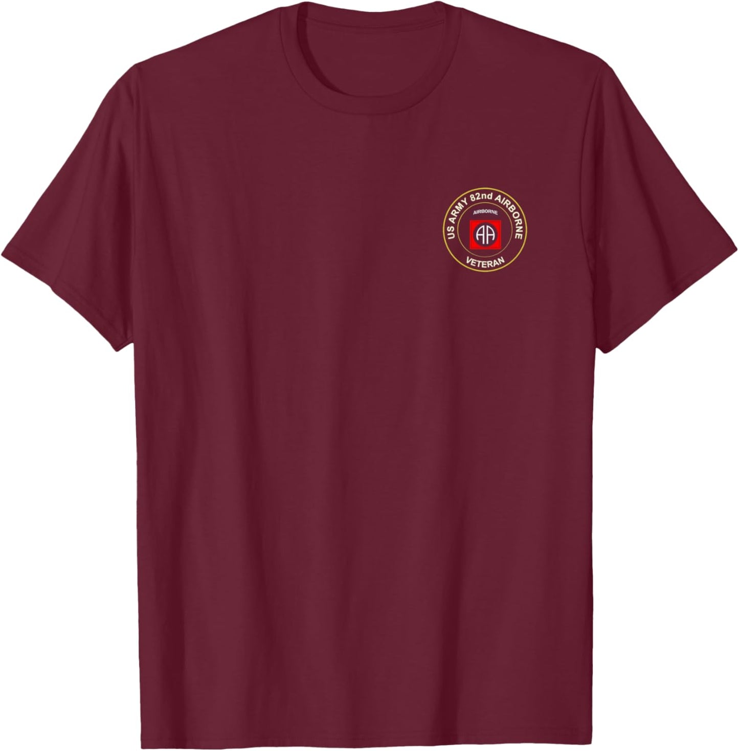 Army 82nd Airborne Division Paratrooper Veteran Flag Vintage T-Shirt - T-Shirt | Maroon