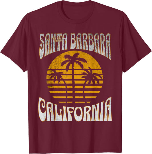 Santa Barbara California Beach Summer Vacation Vintage Women Kids T-Shirt - T-Shirt | Maroon