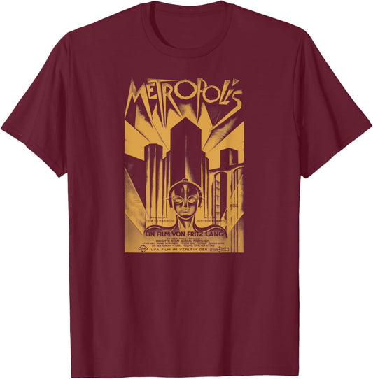 METROPOLIS (Halftone, high detail print) T-Shirt - T-Shirt | Maroon