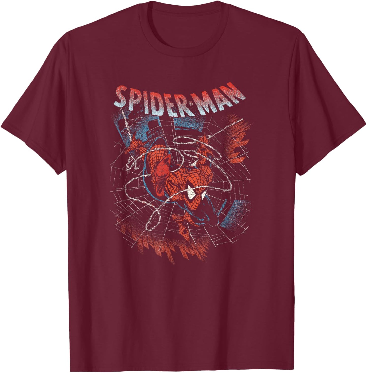 Marvel Spider-Man Web Slinging Action T-Shirt - T-Shirt | Maroon