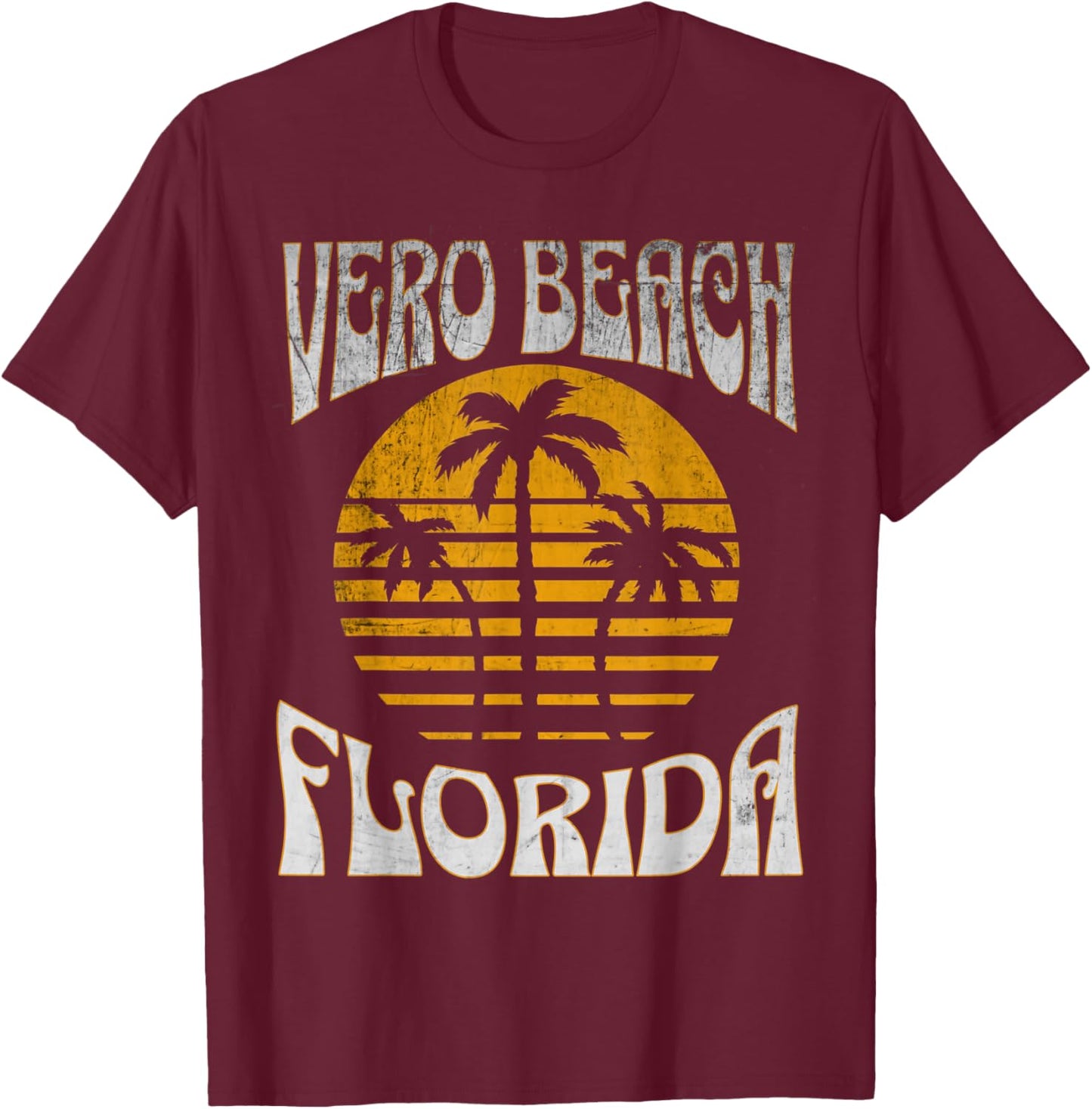 Vero Florida Beach Summer Vacation Vintage T-Shirt - T-Shirt | Maroon