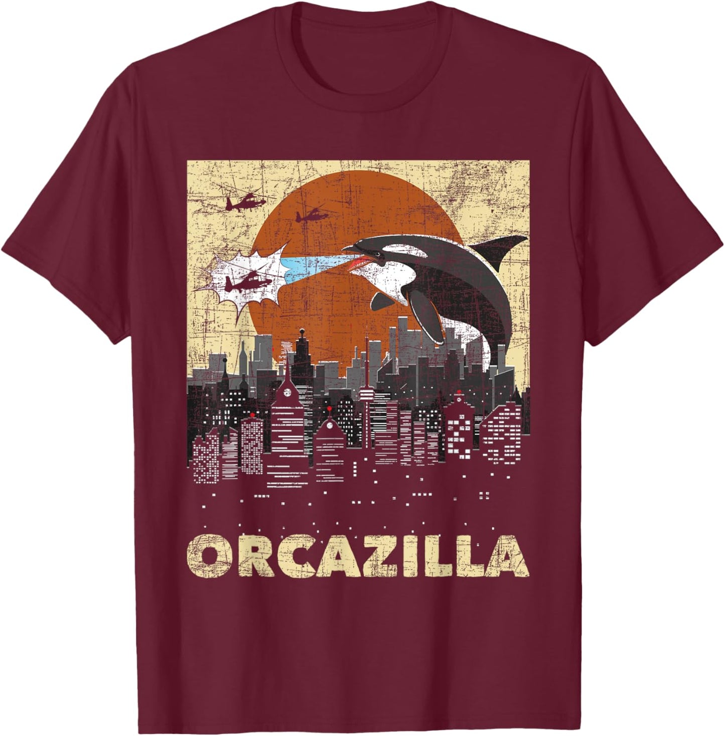 Orcazilla - Whale Lover Ocean Marine Biologist Whales T-Shirt - T-Shirt | Maroon