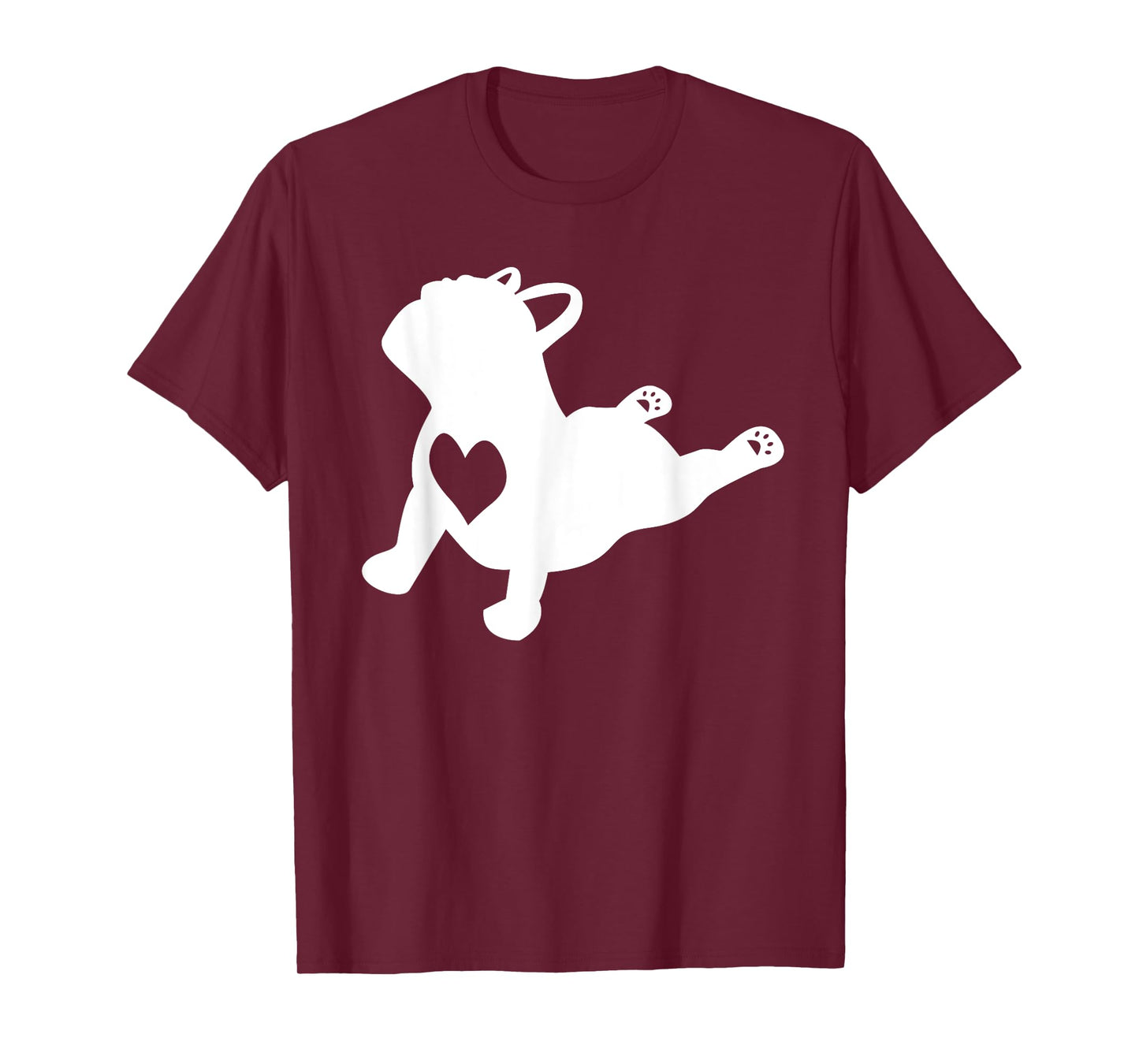 French Bulldog Yoga Pose Love Heart Frenchie T-Shirt for Men Women Girls Kids