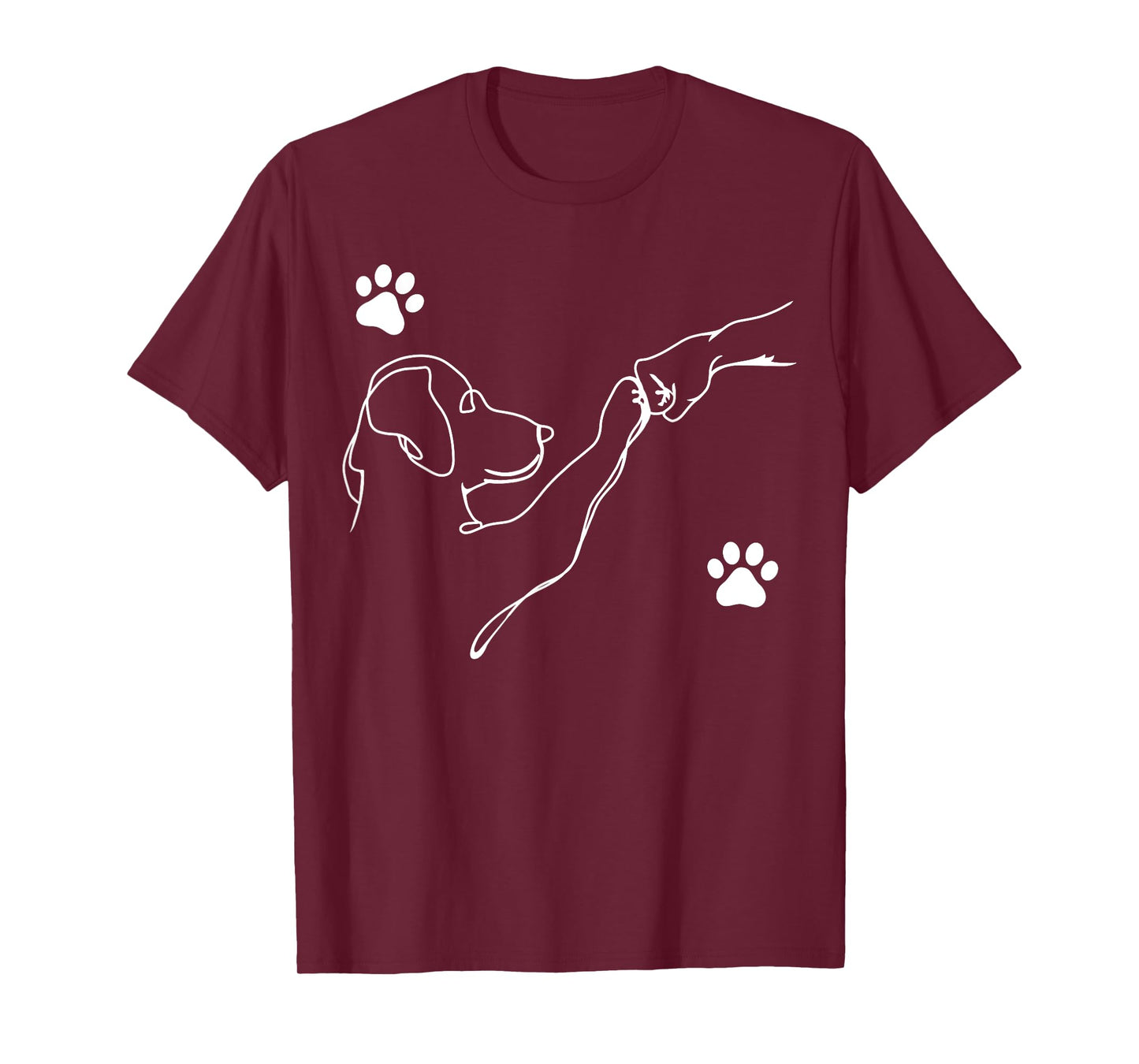 Dog And People Punch Hand Dog Friendship Fist Bump Dog's Paw T-Shirt