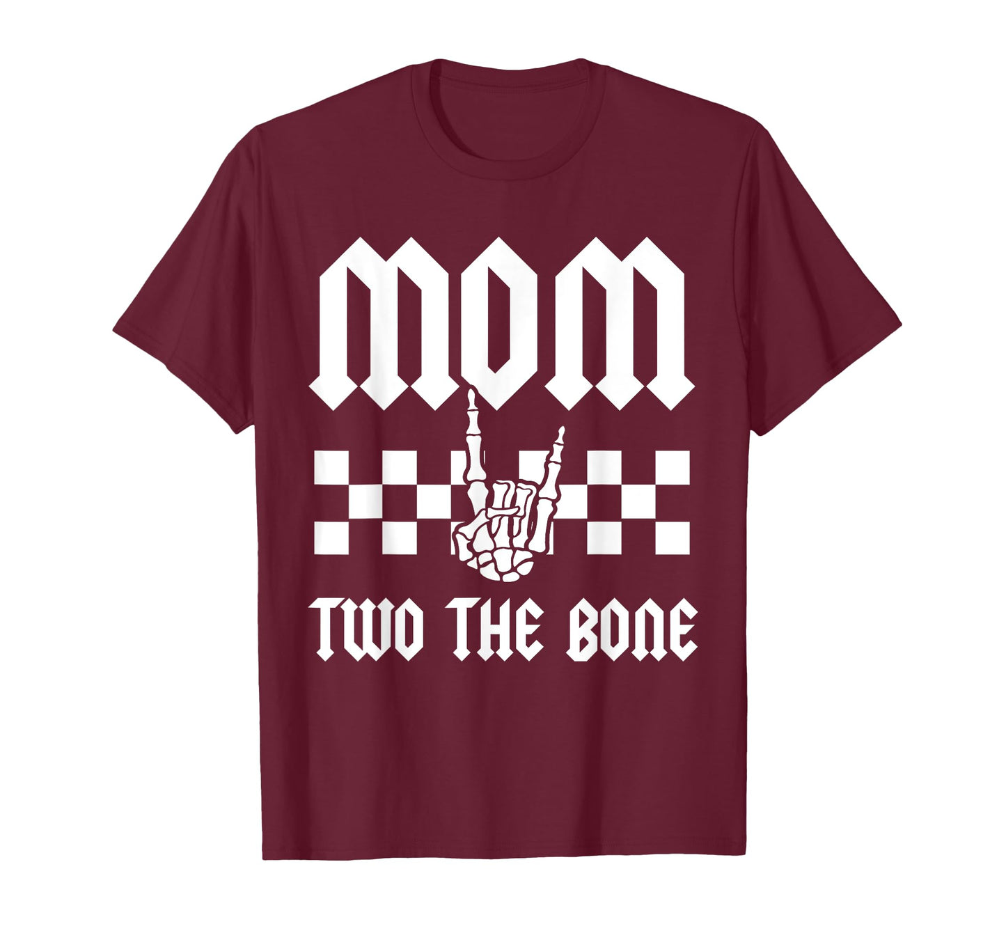 Mom Two The Bone Skeleton Hand 2nd Birthday Boy Girl T-Shirt