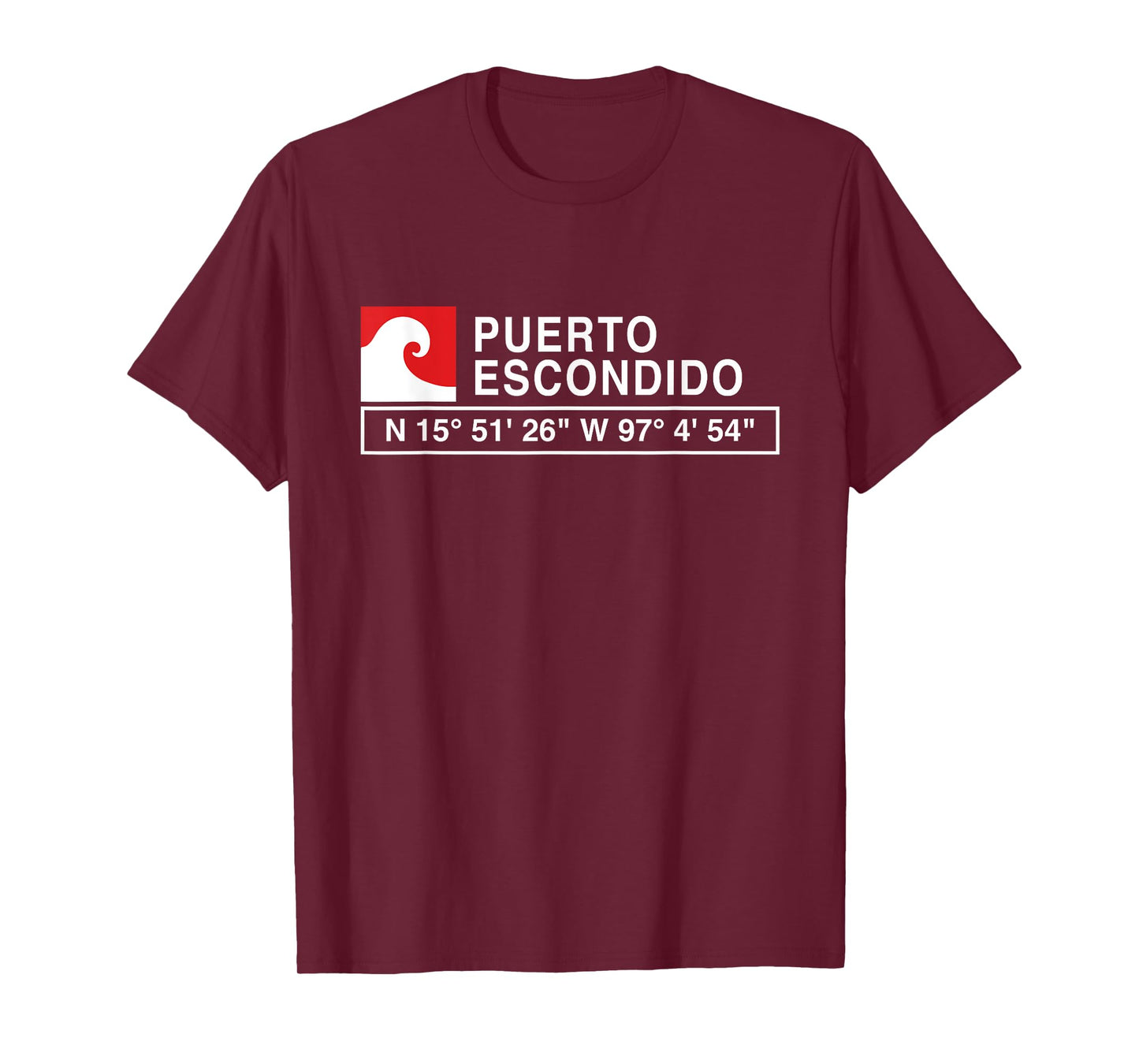 COOL PUERTO ESCONDIDO SURF T-SHIRT WITH GPS COORDINATES T-Shirt