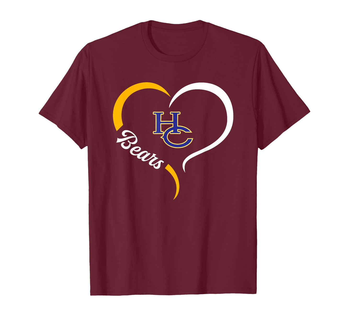Hertford County Bears Logo Half Heart Slogan HS T-Shirt