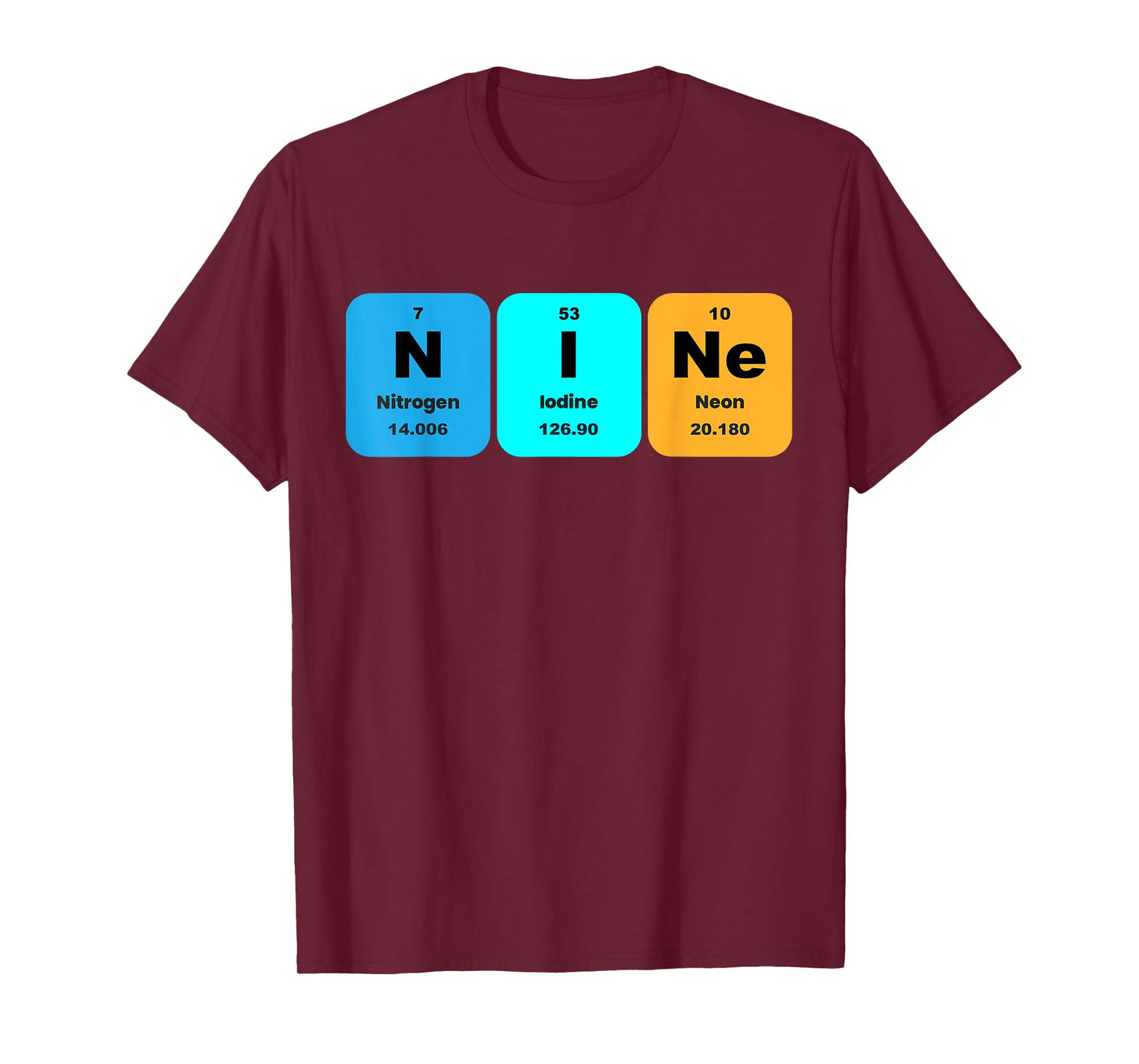 Fun 9th Birthday Nine Periodic Table Chemistry 9 Year Old T-Shirt