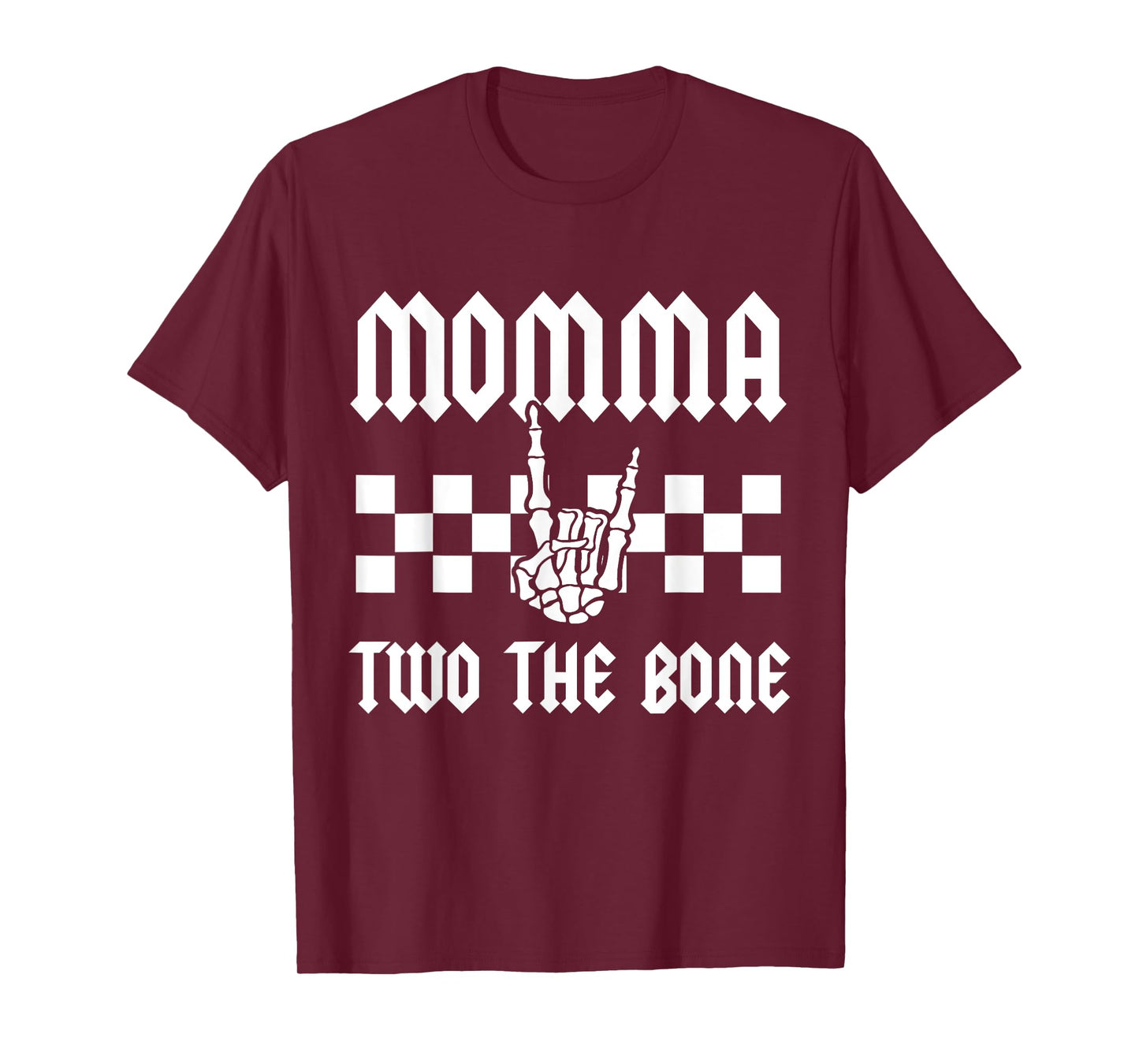 Momma Two The Bone Skeleton Hand 2nd Birthday Boy Girl T-Shirt