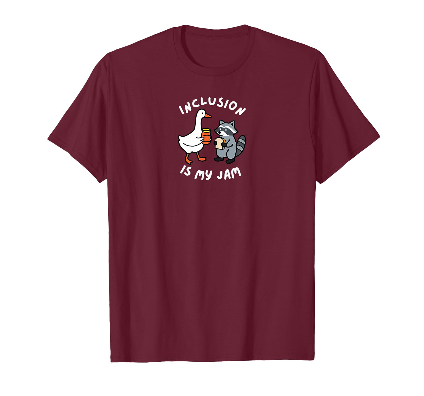 Inclusion is My Jam Funny Goose Raccoon Autism Awareness T-Shirt