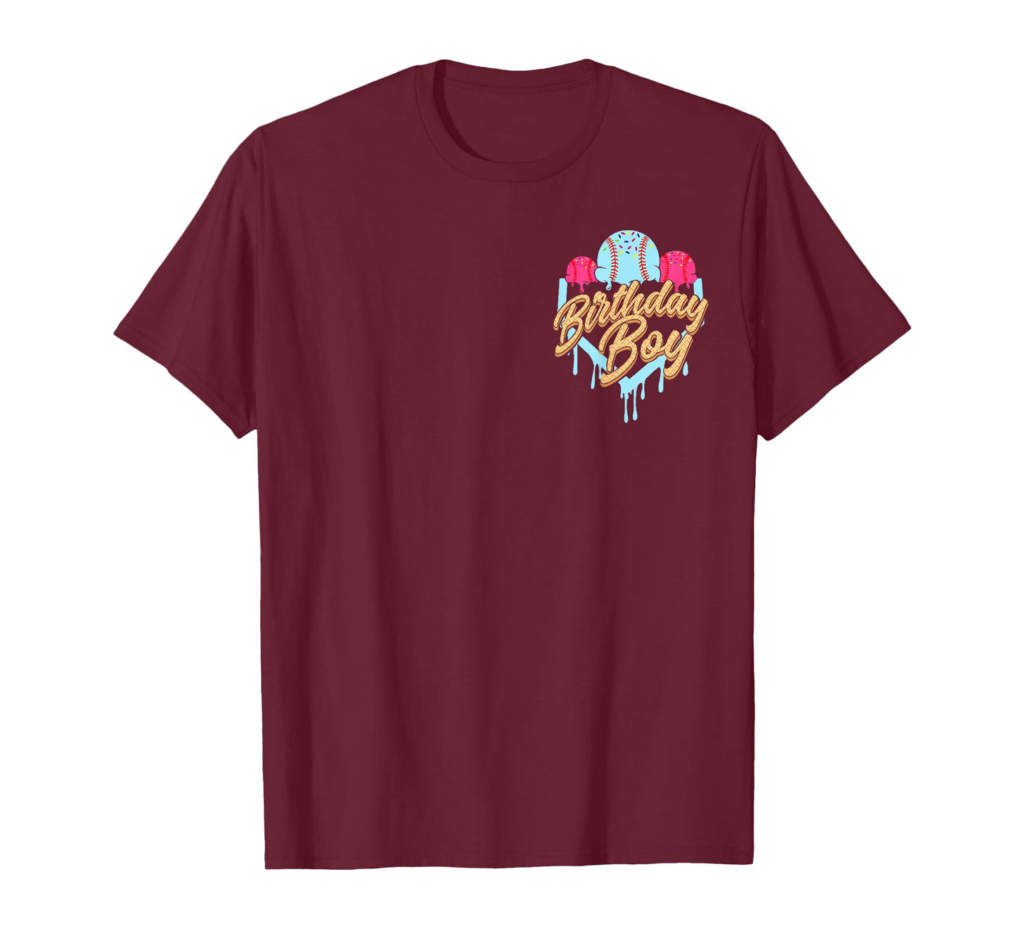 Baseball 9th Birthday Boy Ice Cream Drip 9 Year Old Bday T-Shirt