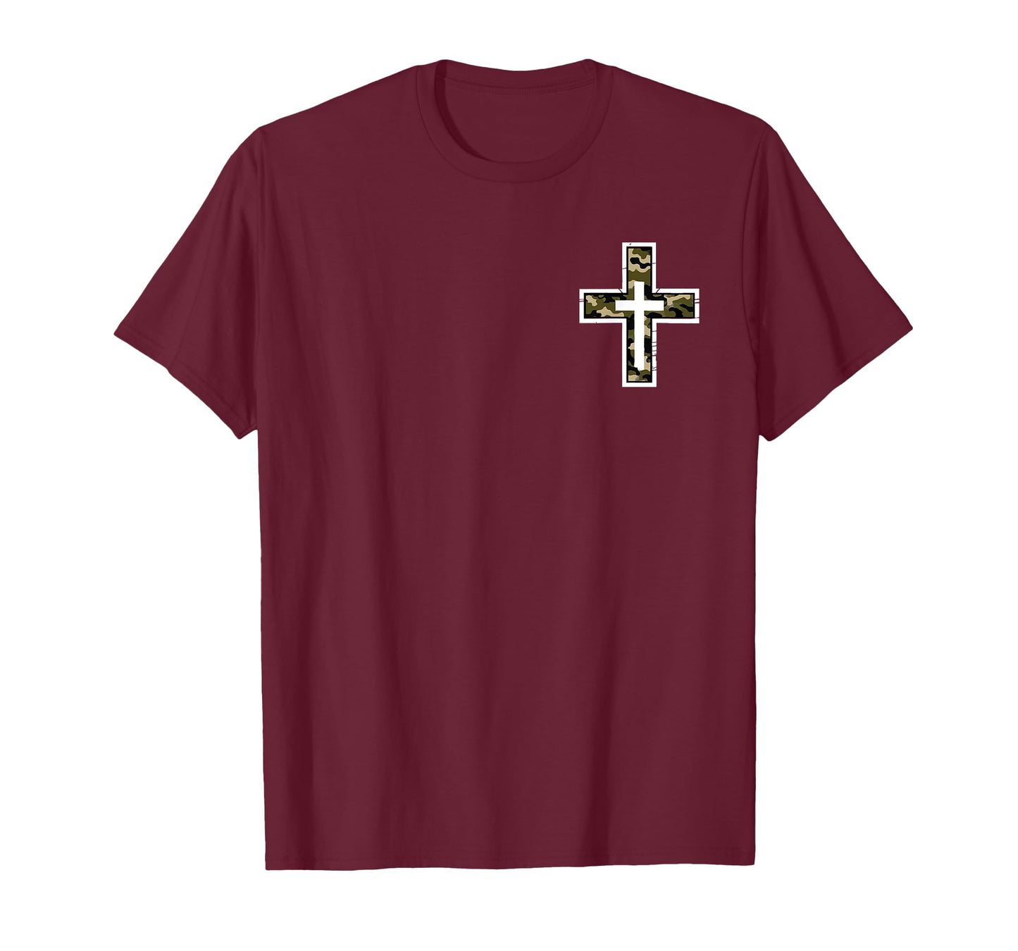 (2 Sided) Camo Cross Faith Antlers Fishing Hunting Retro T-Shirt