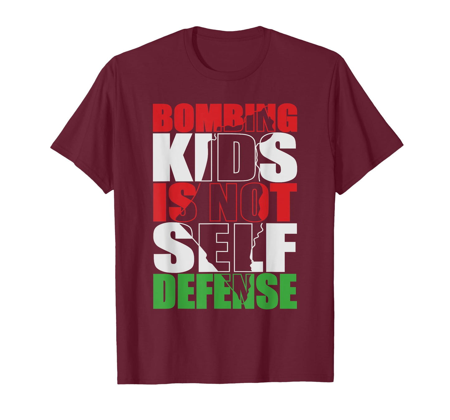 Bombing Kids Is Not Self Defense Palestine Flag Vintage T-Shirt