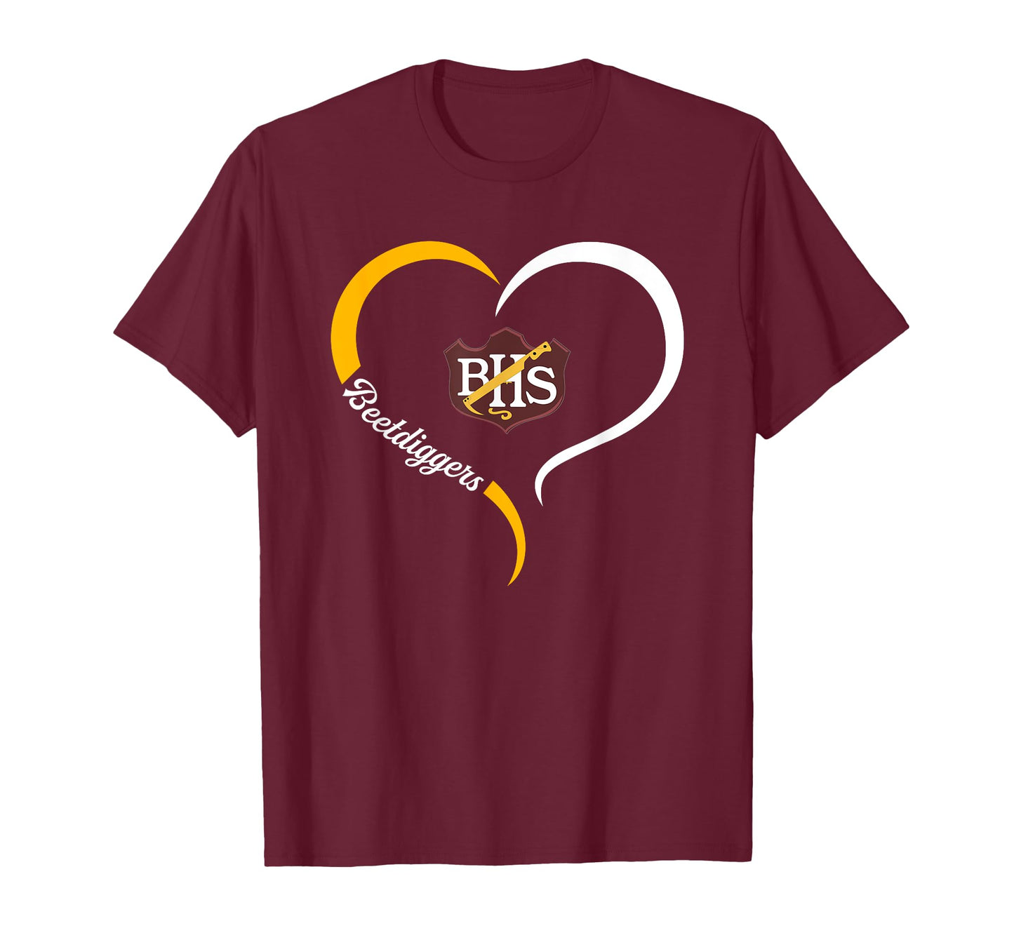 Brush Beetdiggers Logo Half Heart Slogan HS T-Shirt