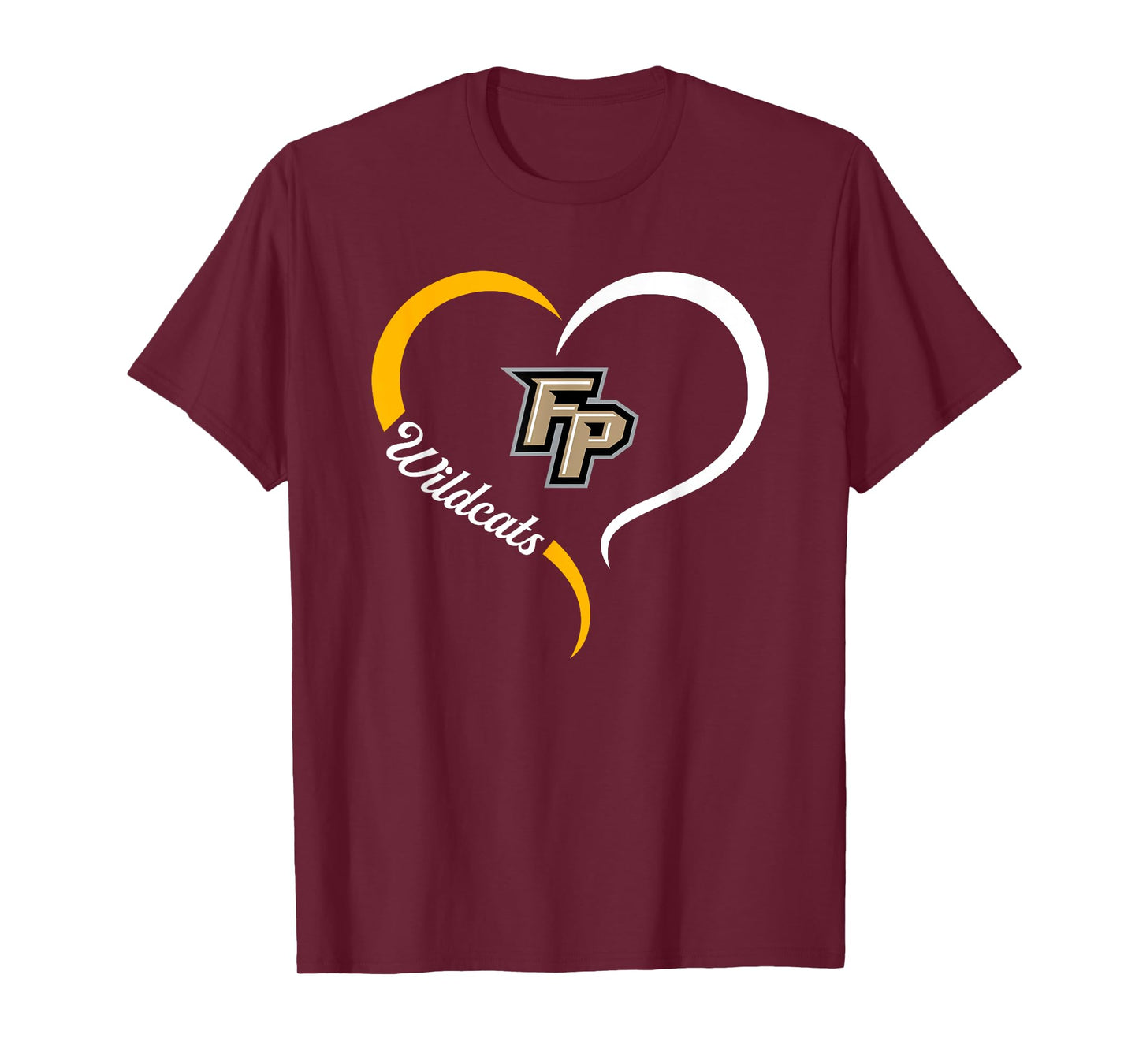 Fort Payne Wildcats Logo Half Heart Slogan HS T-Shirt