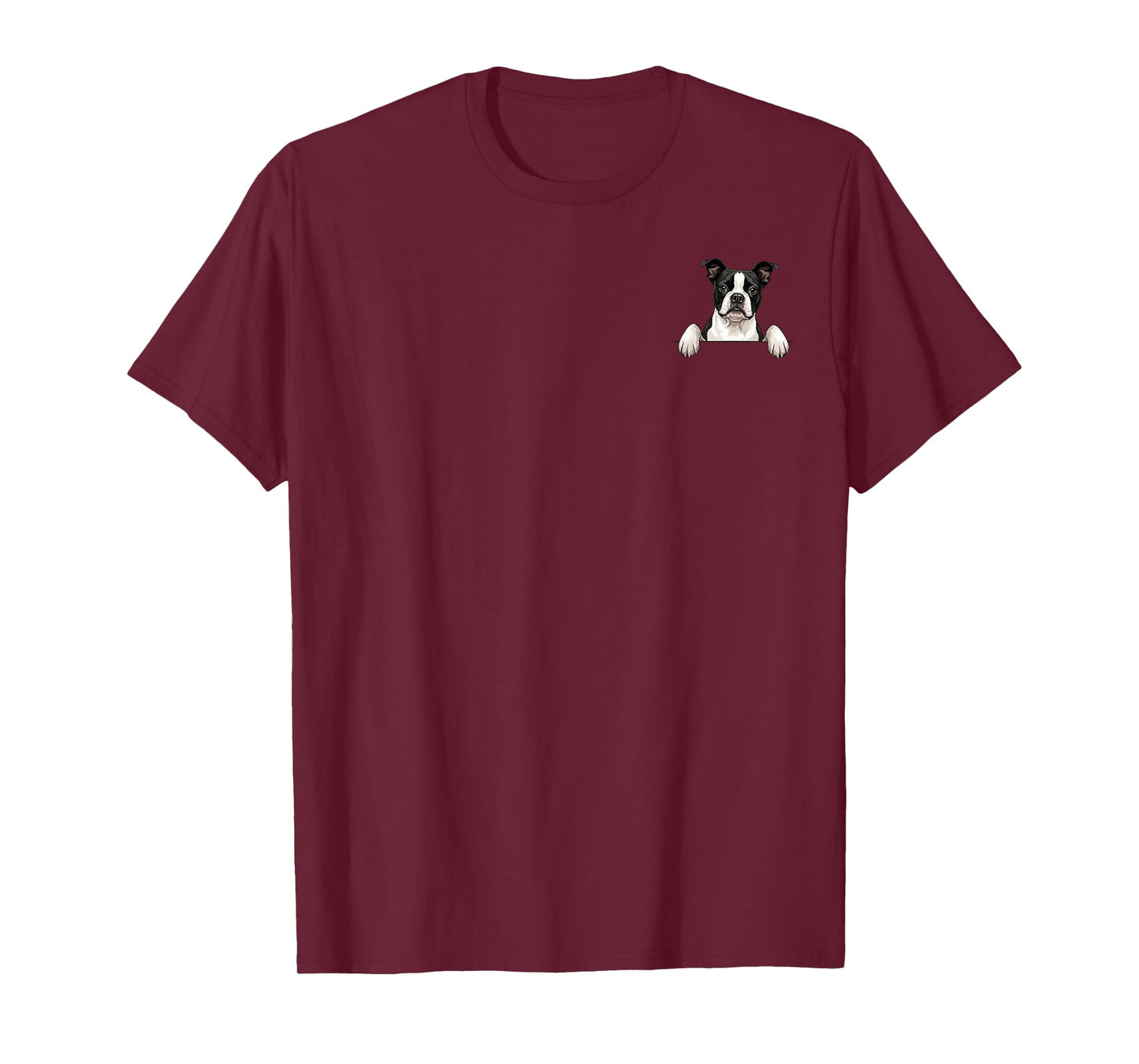Cute Peeking Boston Terrier Pocket Puppy Dog Lover T-Shirt