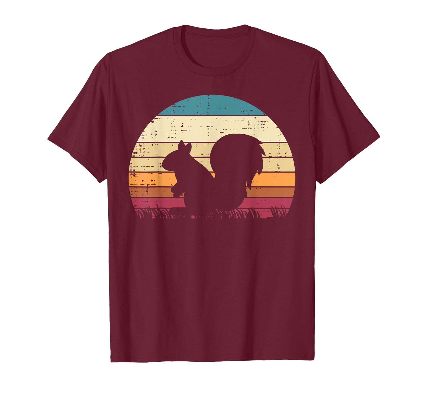 Squirrel Silhouette Sunset Retro Animal Rodent Men Women Kid T-Shirt