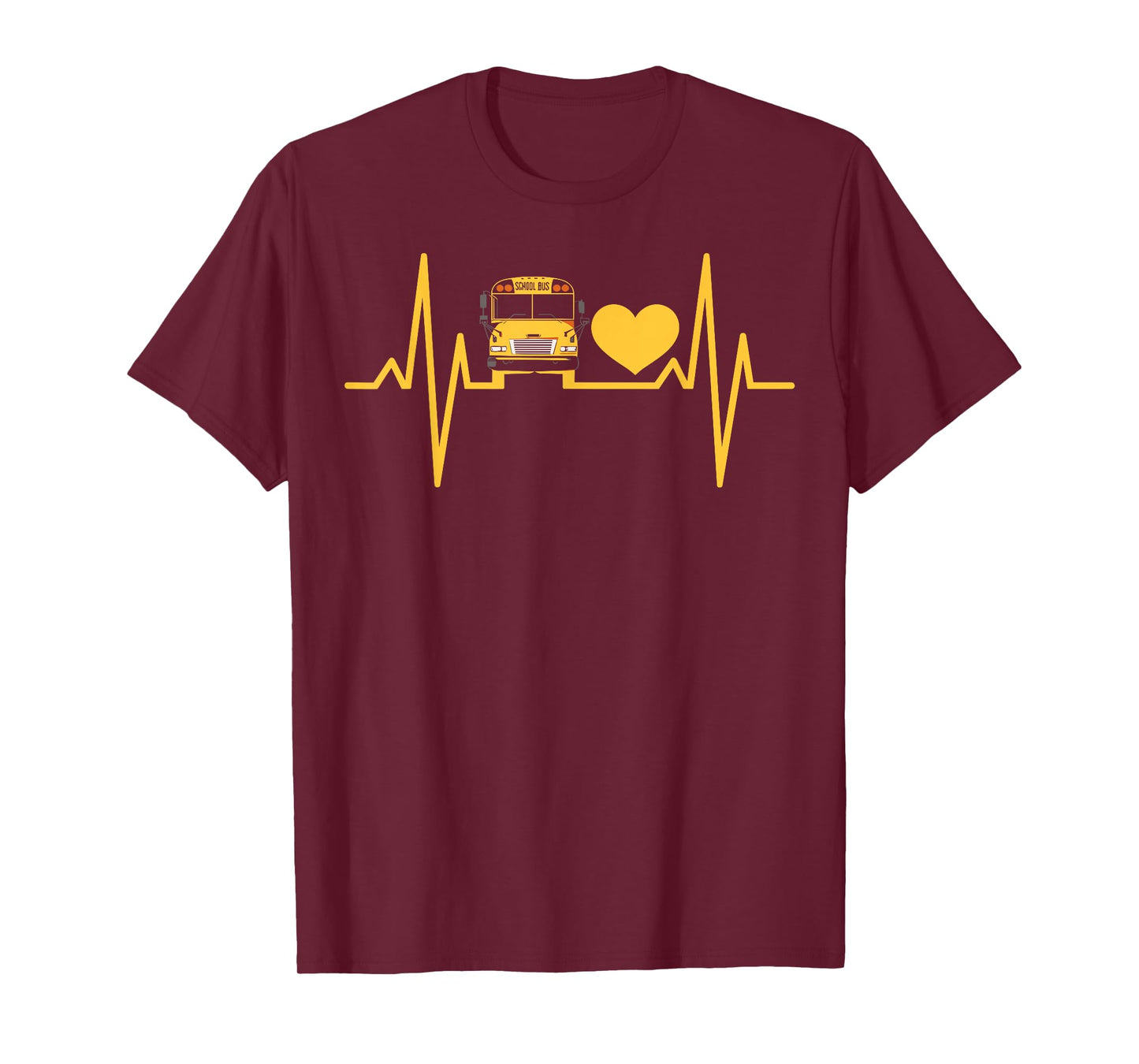 School Bus Driver Heartbeat T-Shirt