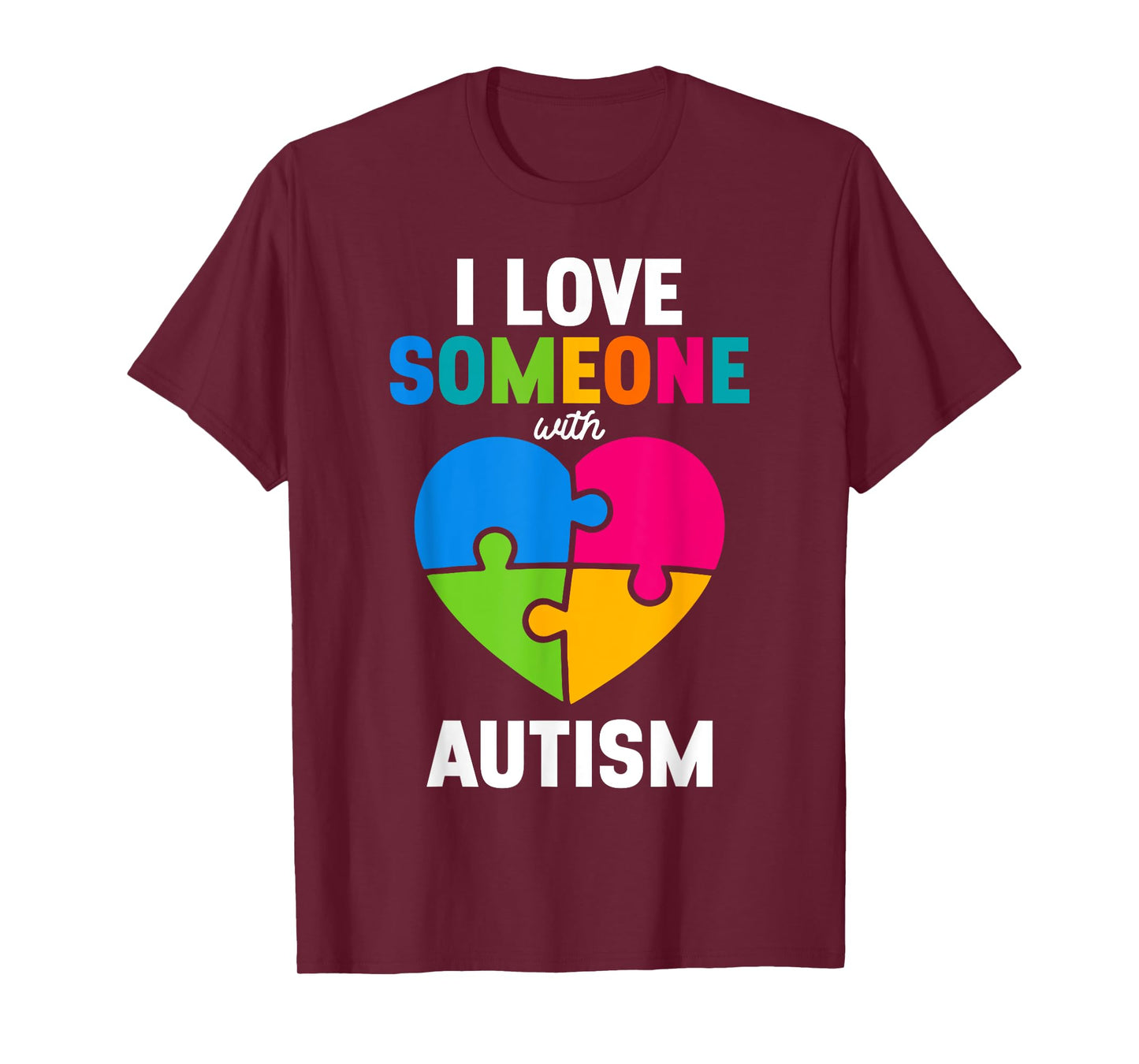 I Love Someone with Autism Heart Puzzle Autism Awareness T-Shirt