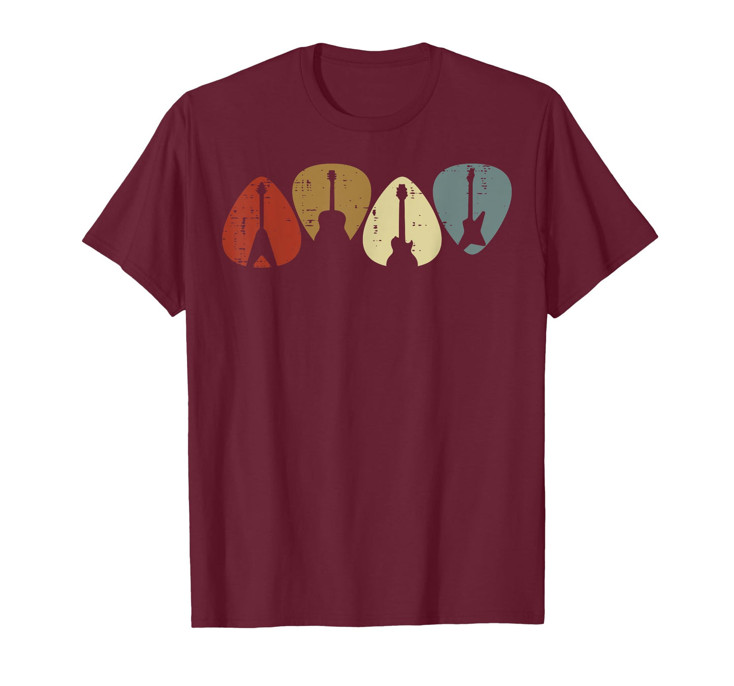 Guitar Picks Rocker Retro Guitarist Rock Men Boys Kids Women T-Shirt