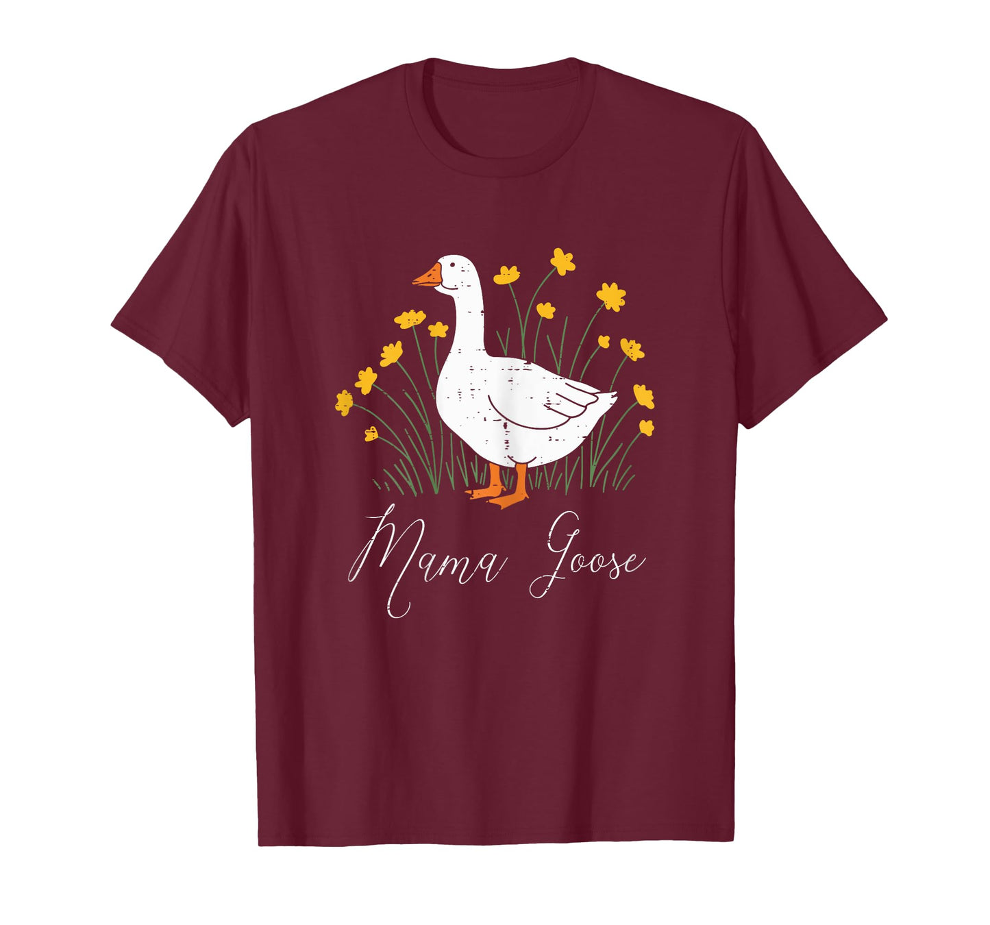 Mama Goose Yellow Flowers Cute Mom Mommy Mothers Day Women T-Shirt