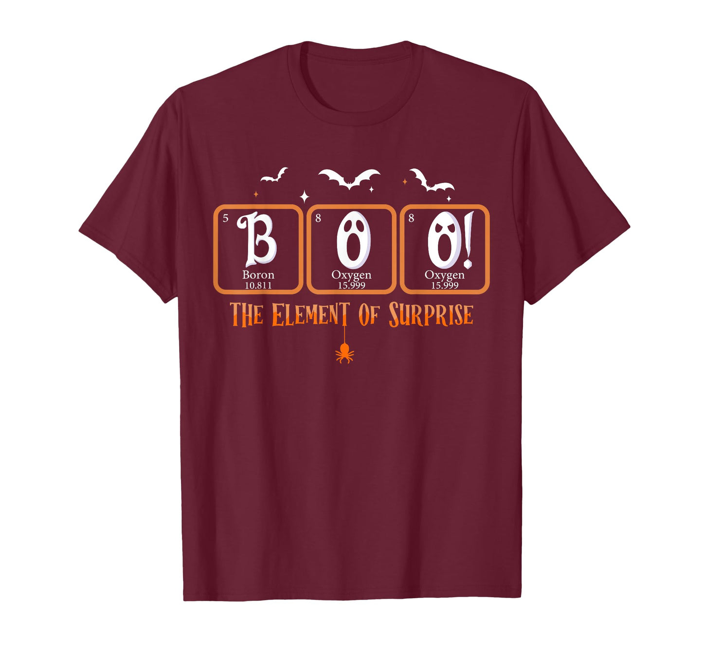 Cute Chemistry Boo The Element Of Surprise Chemist Halloween T-Shirt