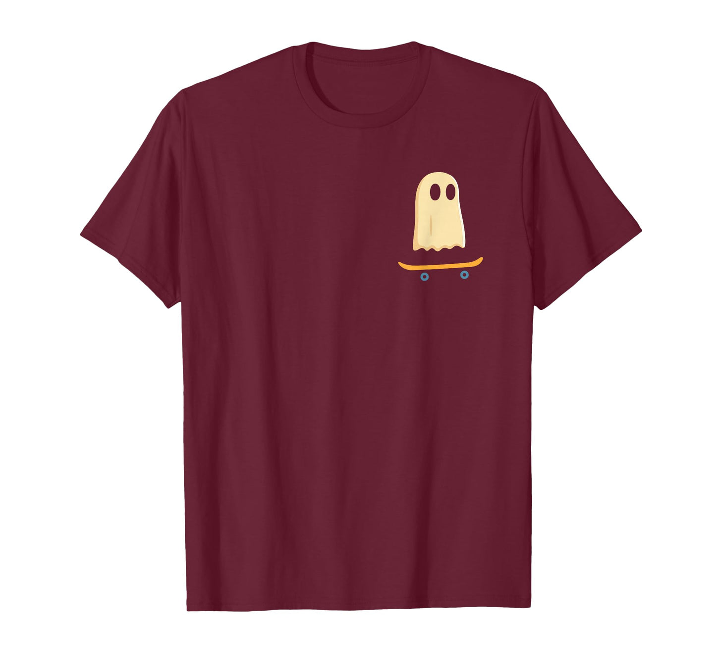 Ghost On Skateboard Boys Kids Funny Retro Halloween Costume T-Shirt