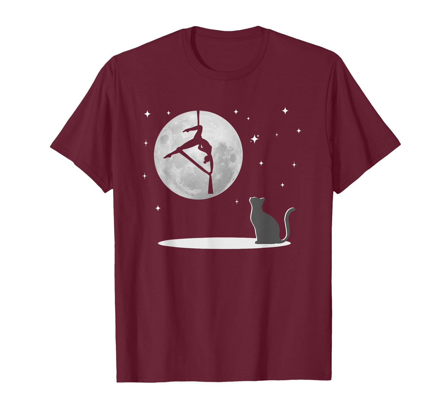 Fly Aerial Yoga Hammock Silks, Stars and Moon Cat, Cat Lover T-Shirt for Men Women Girls Kids
