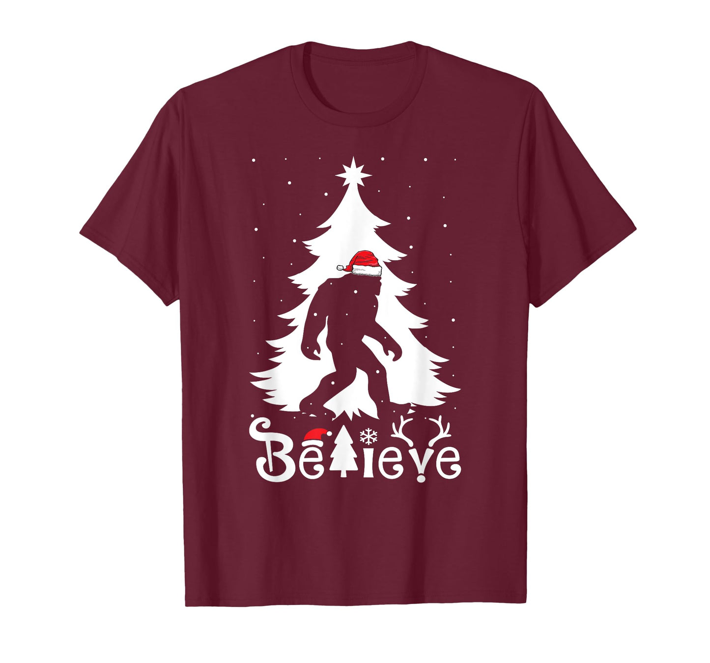 Bigfoot Christmas Gifts For Men Boys Girls Funny Christmas T-Shirt