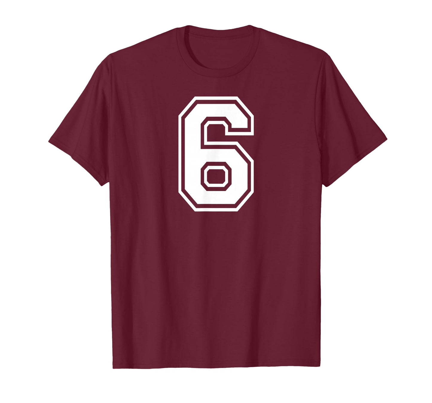 6 Number Six Team Sports Graphic Design Matching Varsity T-Shirt