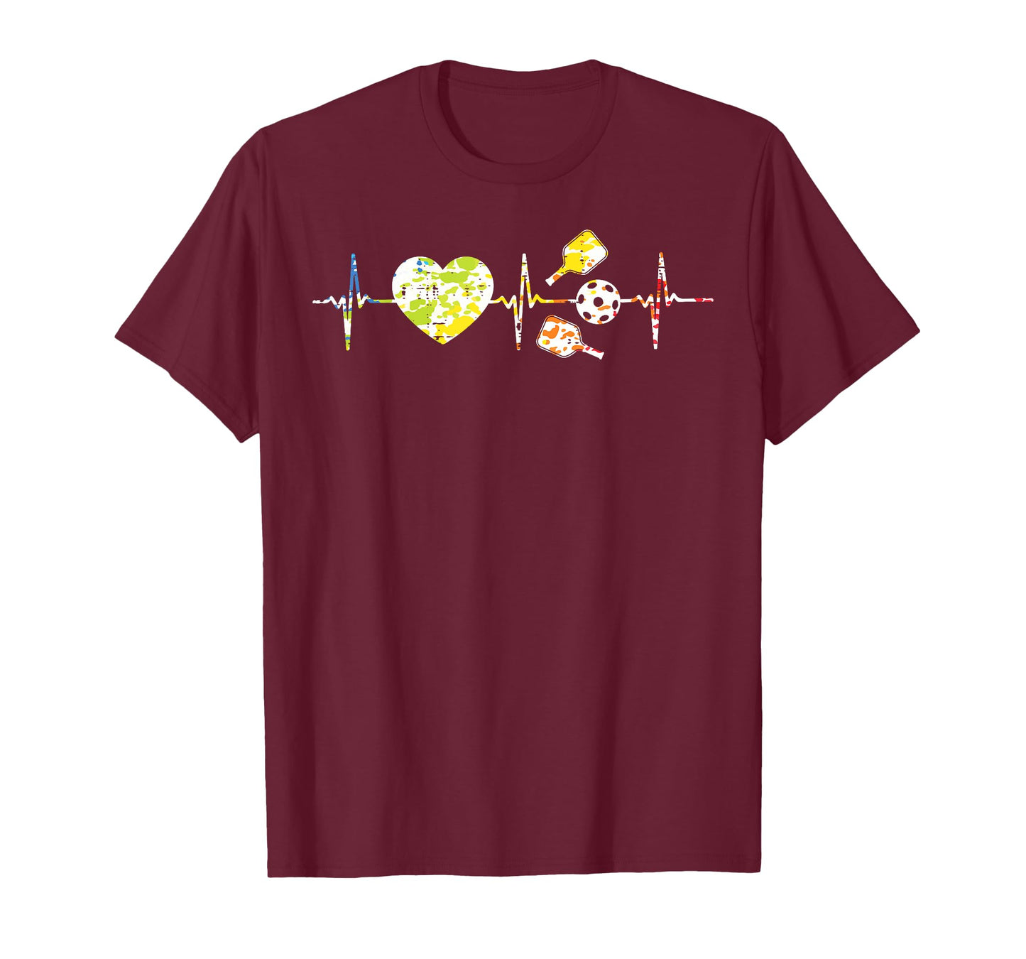 Pickleball Heartbeat Heart Love Pickle Ball Men Women Kids T-Shirt
