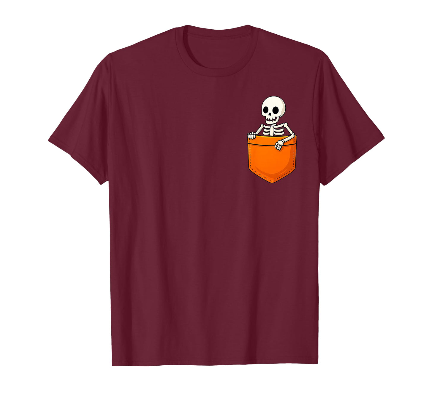 Skeleton in Pocket Halloween Spooky Funny Skull Costume T-Shirt