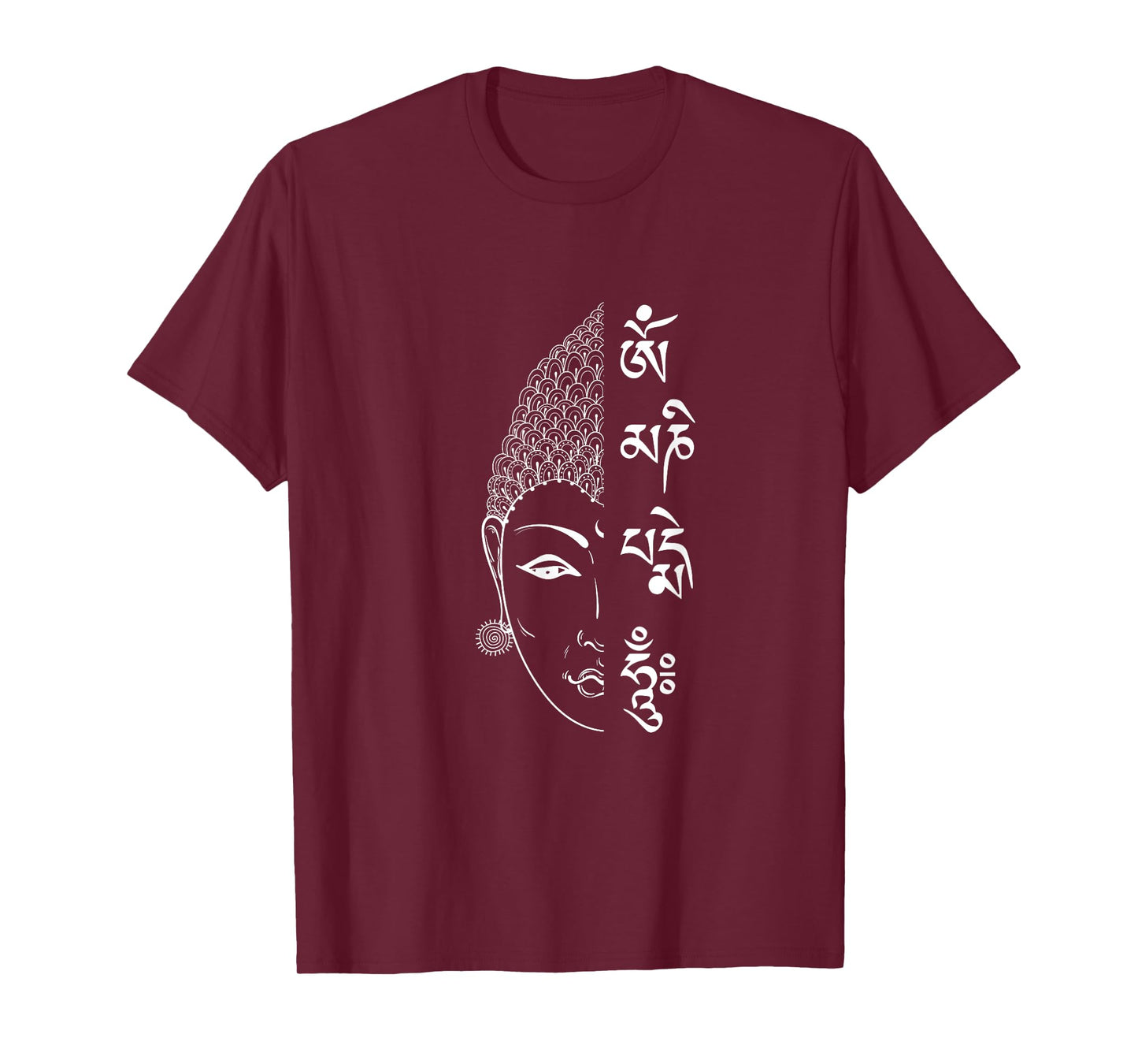 Buddha T-Shirt with Tibetan Mantra Om Mani Padme Hum T-Shirt