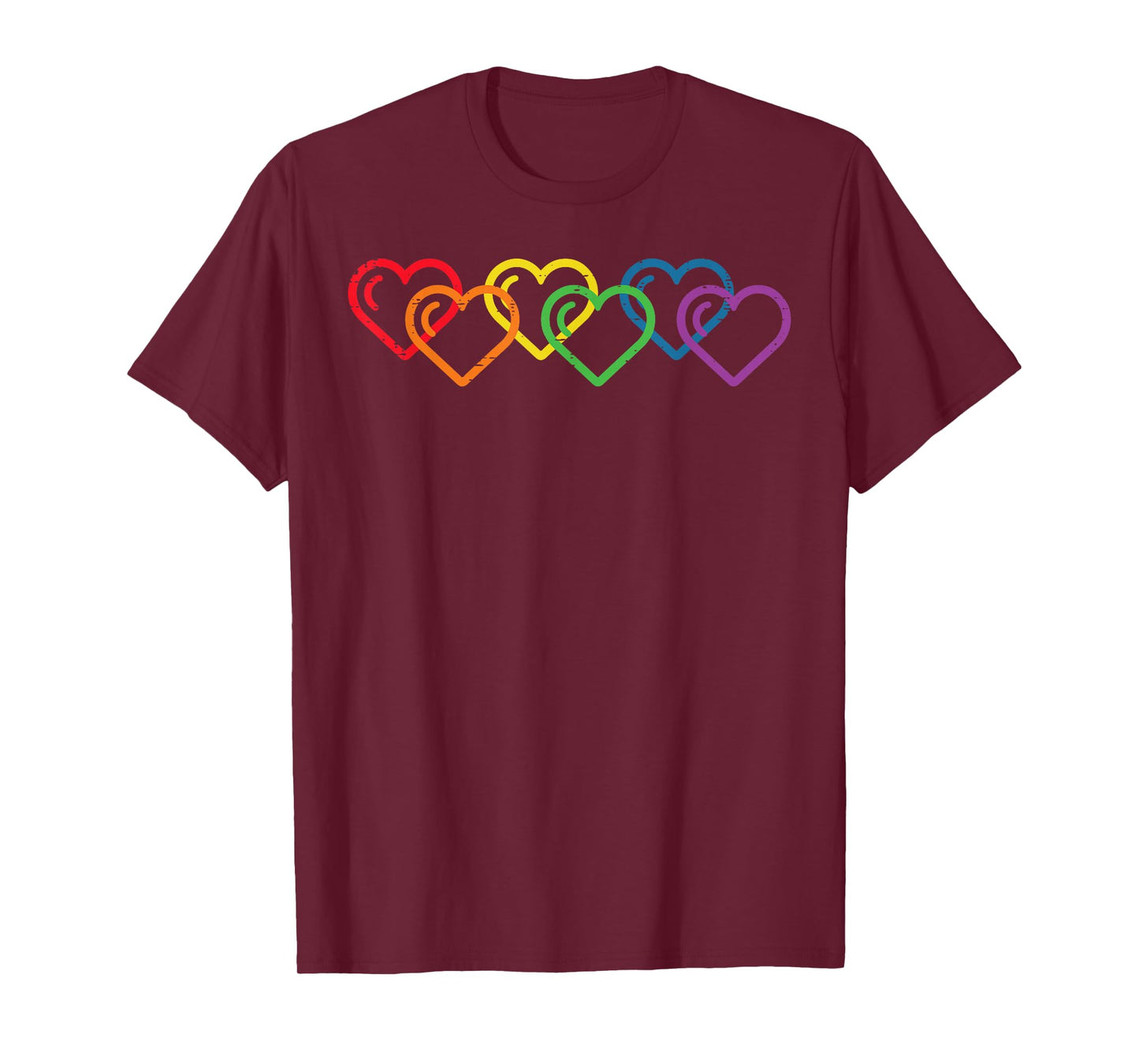 Gay Pride Month Hearts LGBTQ Ally Rainbow Men Women T-Shirt