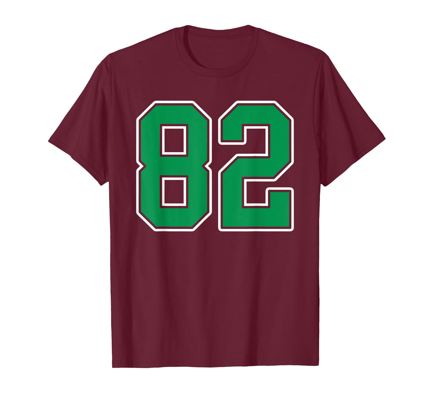 Kelly Green White Number 82 Jersey Player Uniform #82 T-Shirt