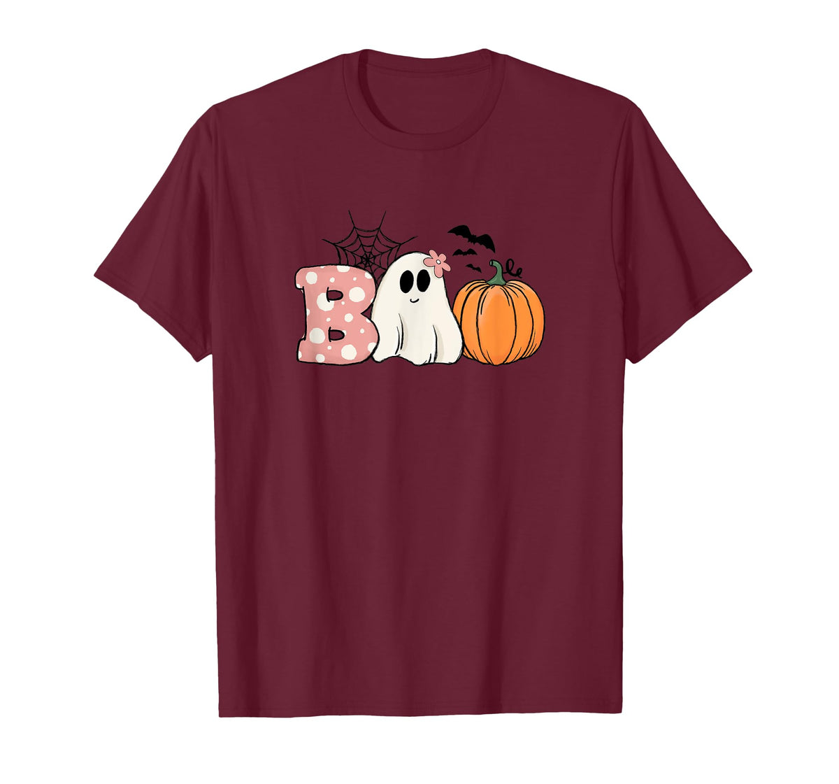 Pink Halloween Boo Hippie Ghost Pumpkin Cute Pastel Vibes T-Shirt
