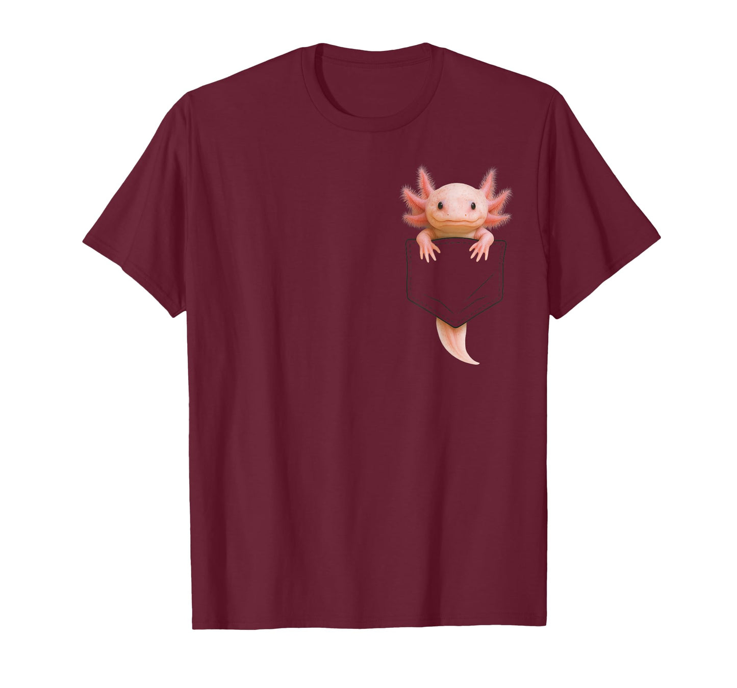 Cute Axolotl Pocket Funny Gifts For Men Women Teen Kid T-Shirt