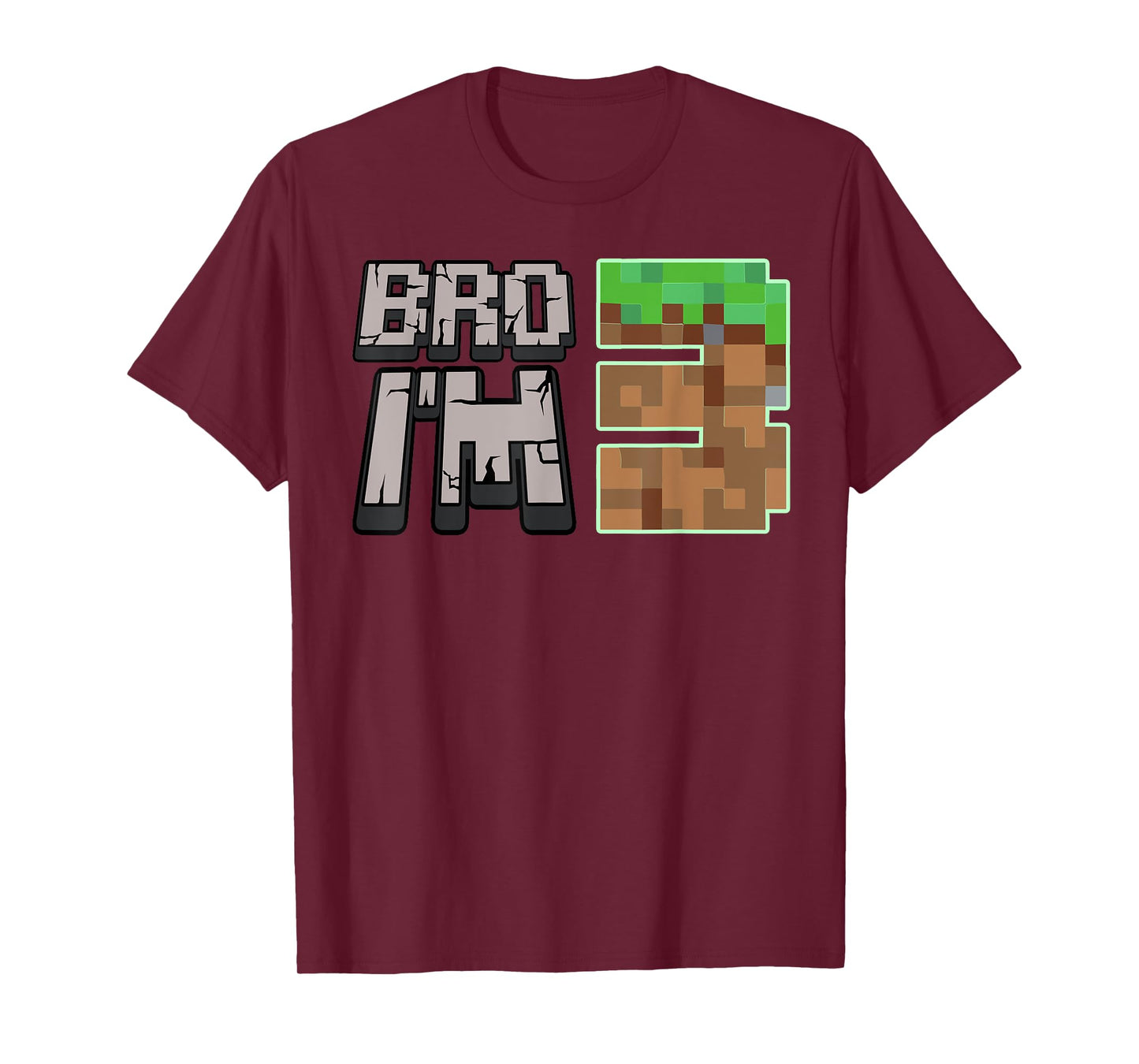 3rd Birthday Boy, Bro I'm 3 Year Old Gamer Pixel Number T-Shirt