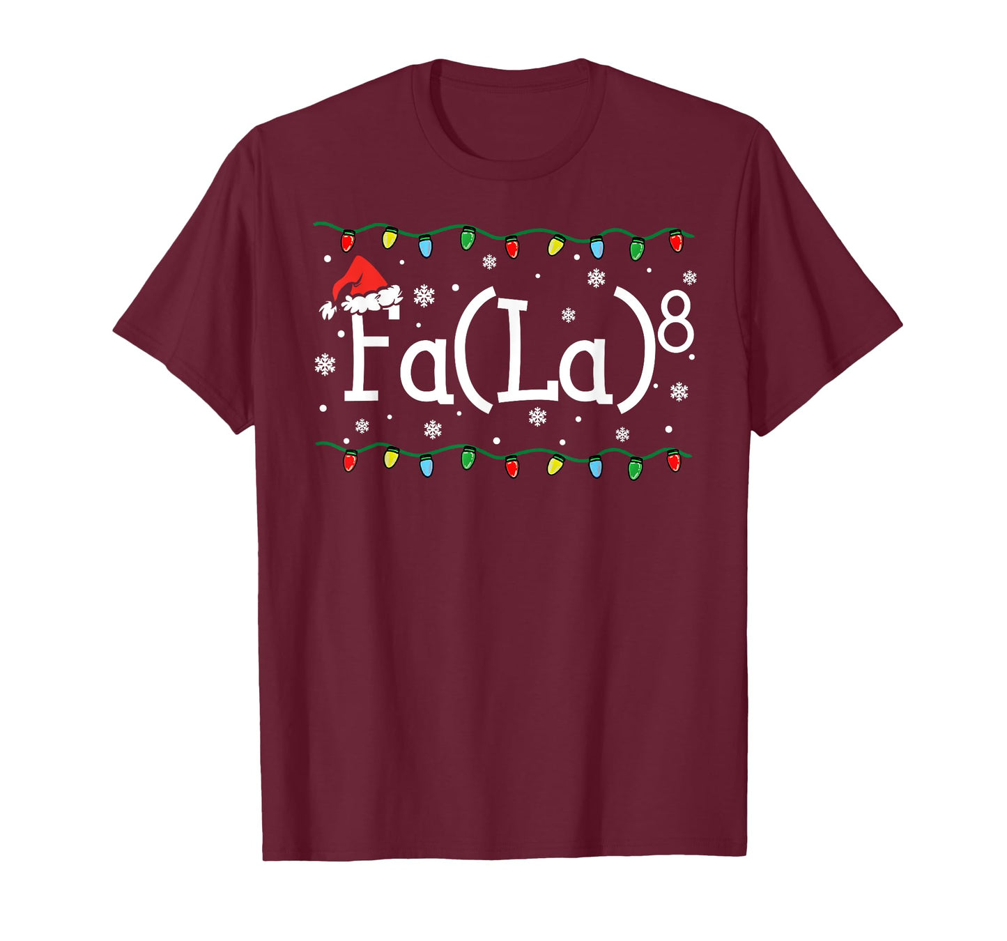 FA (LA)8 Funny Christmas Santa Fa La Math Teacher Student T-Shirt for Men Women Kids