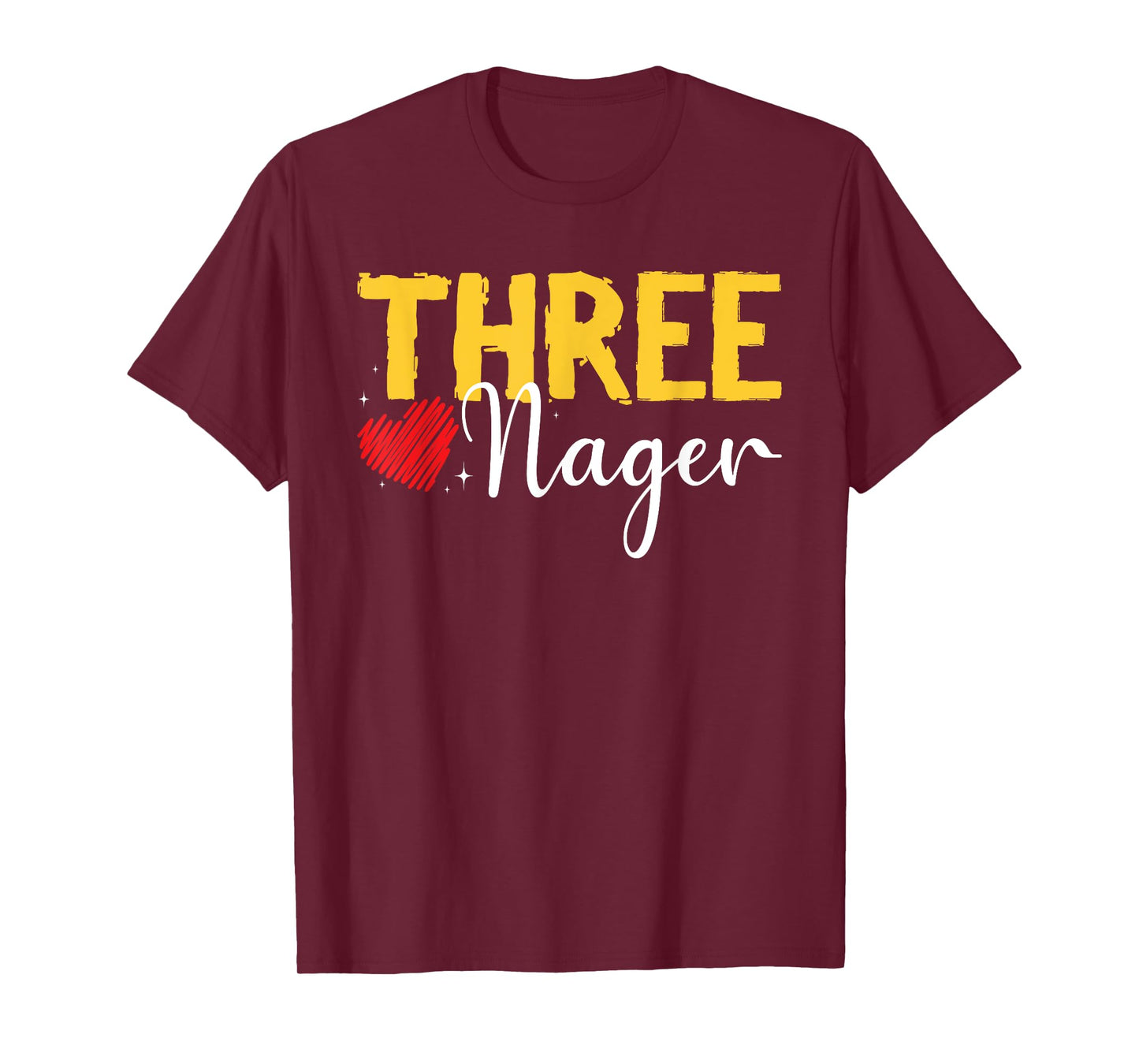 Kids Three Nager Threenager 3rd Birthday Boy Third Birthday T-Shirt