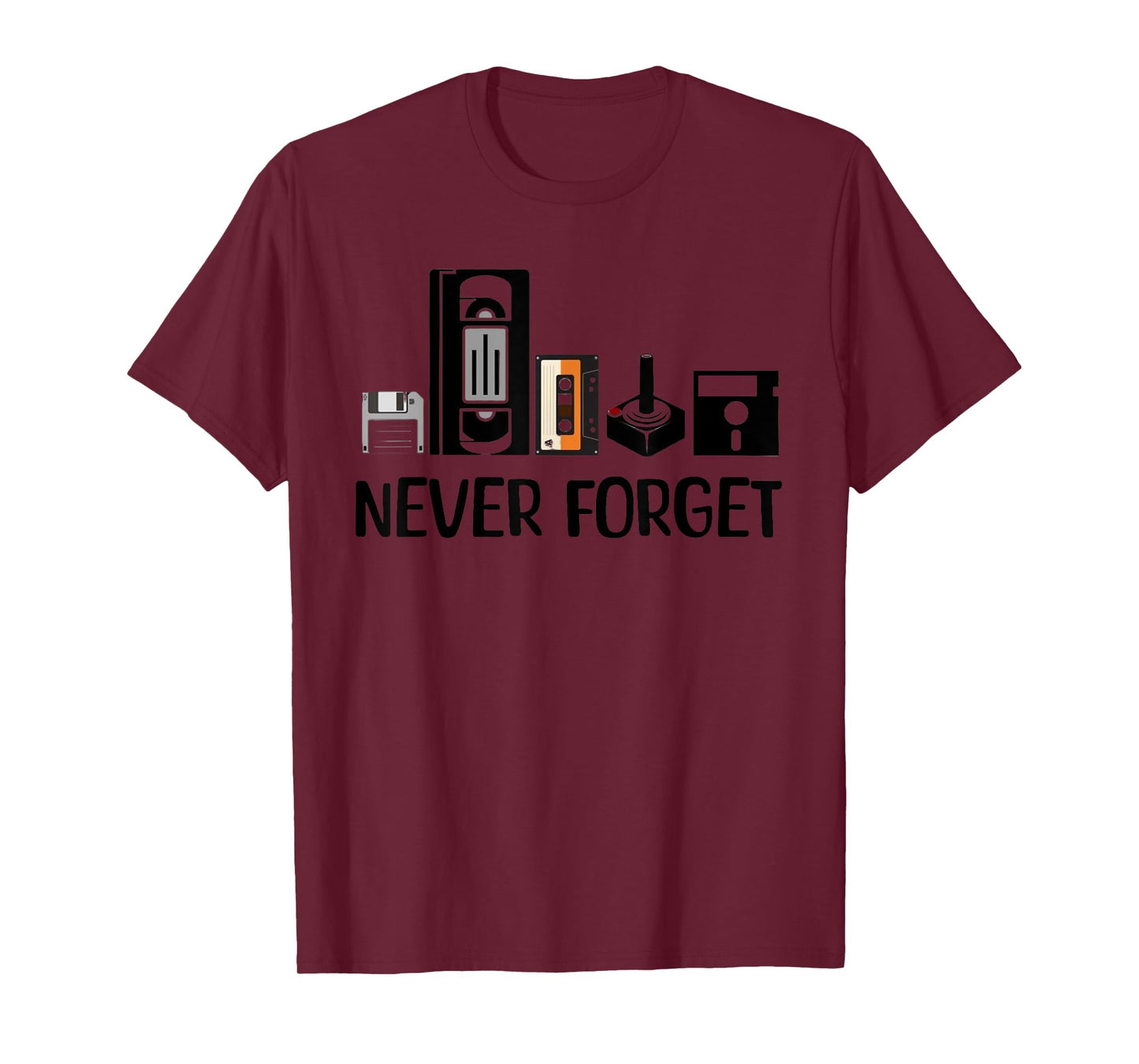 Never Forget Cassette Tape VHS Gamer Old School T-Shirt