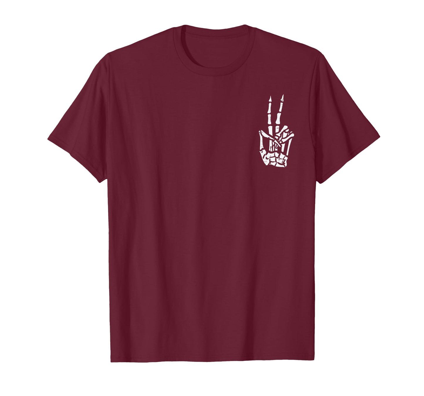 Halloween Skeleton Hand Peace Costume Pocket Men Women Kids T-Shirt