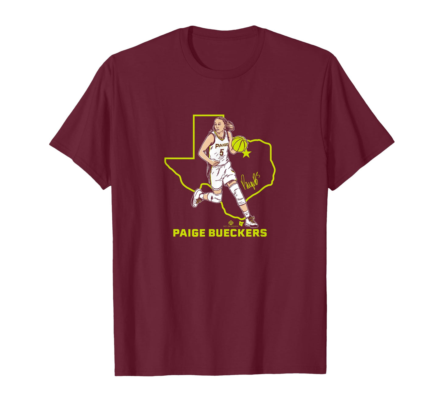 Paige Bueckers State Star Pose: Dallas Basketball T-Shirt