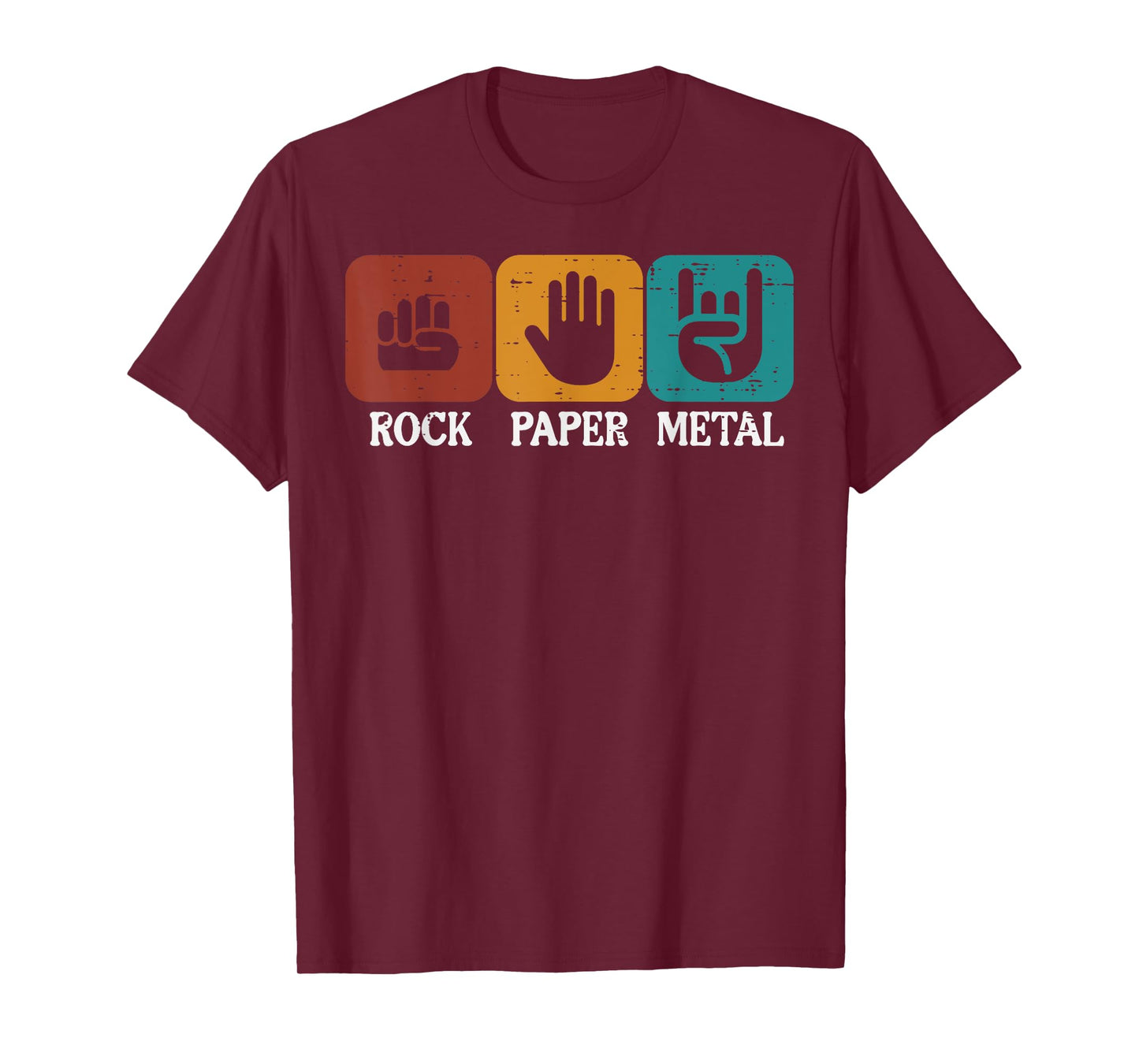 Rocker Rock Paper Metal Funny Music Meme Men Boys Kids Women T-Shirt