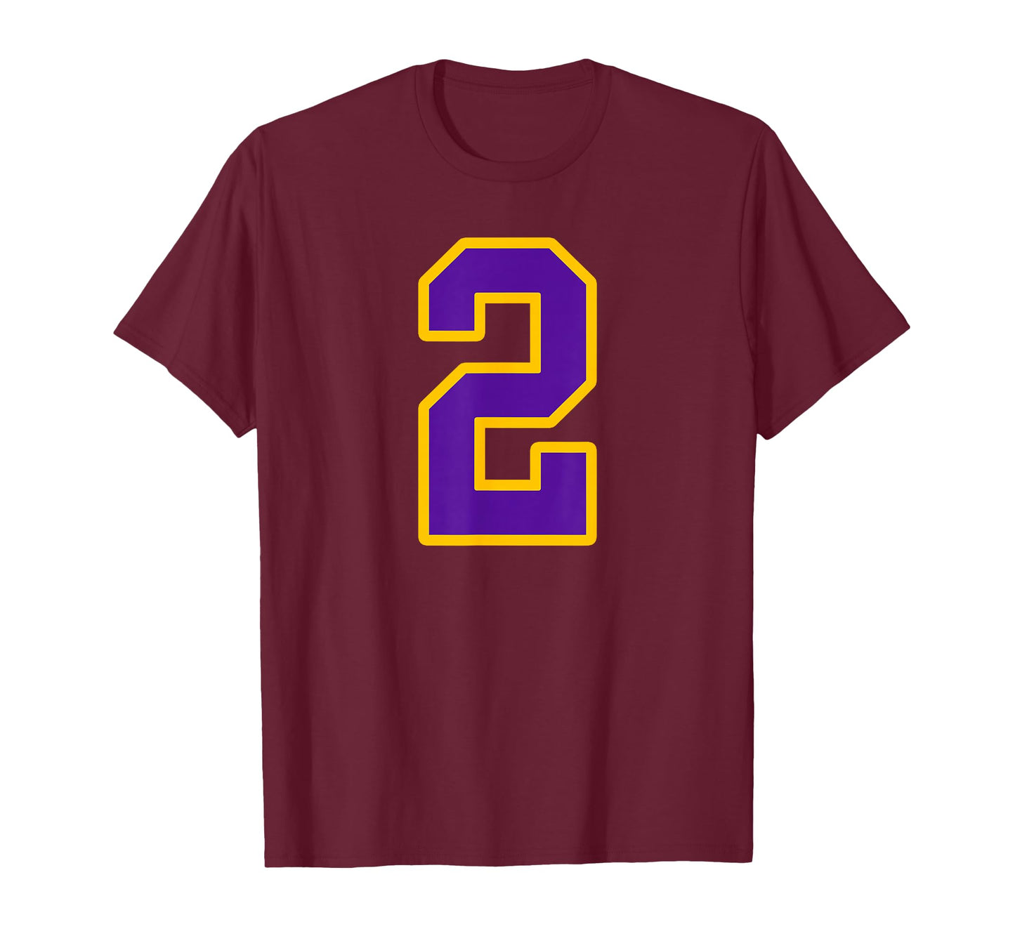 Purple and Gold Number 2 Jersey Player Uniform #2 Fan T-Shirt