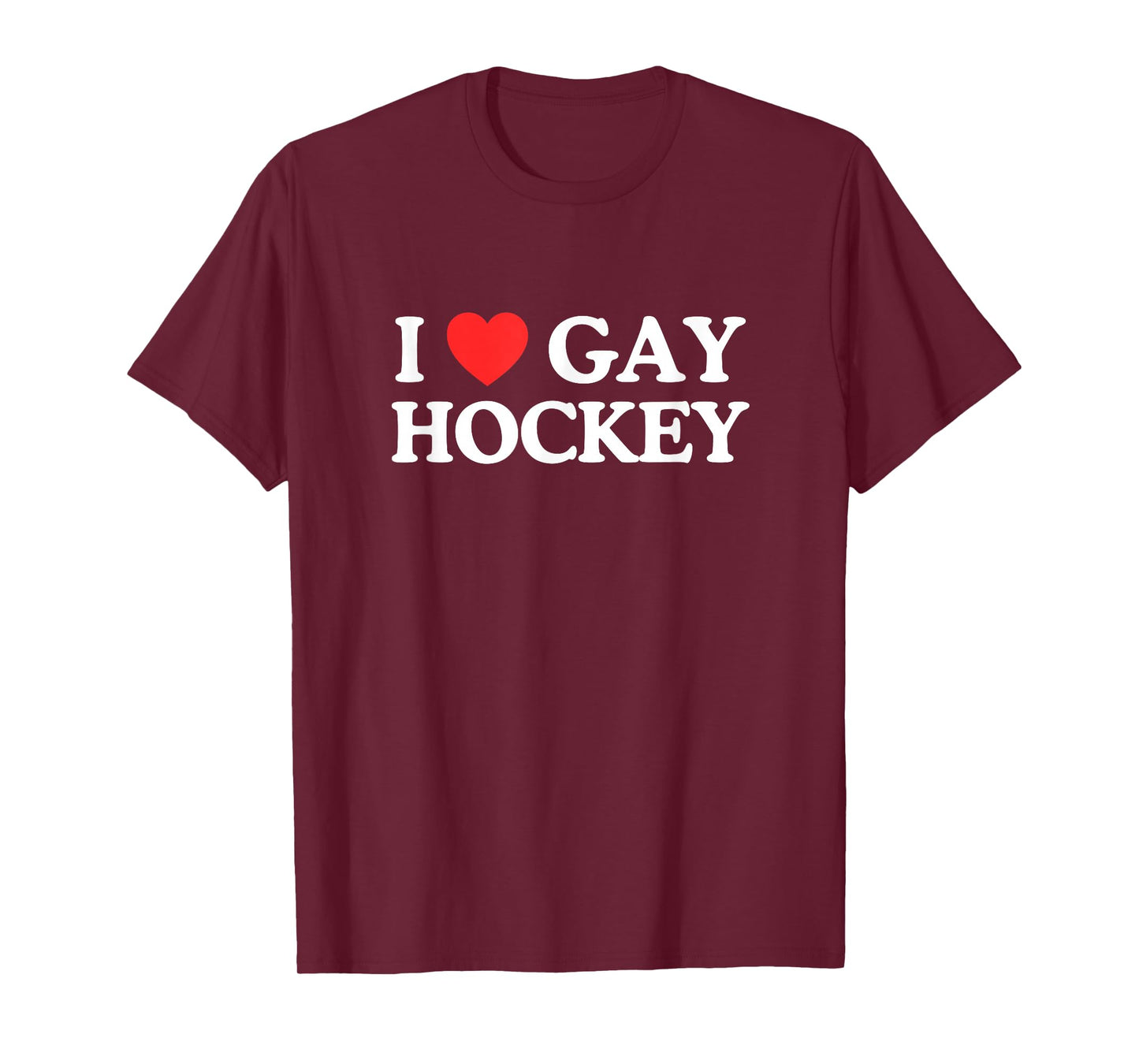 I Love Heart Gay Hockey Unhinged Gay Pride Parade Gen Z Meme T-Shirt