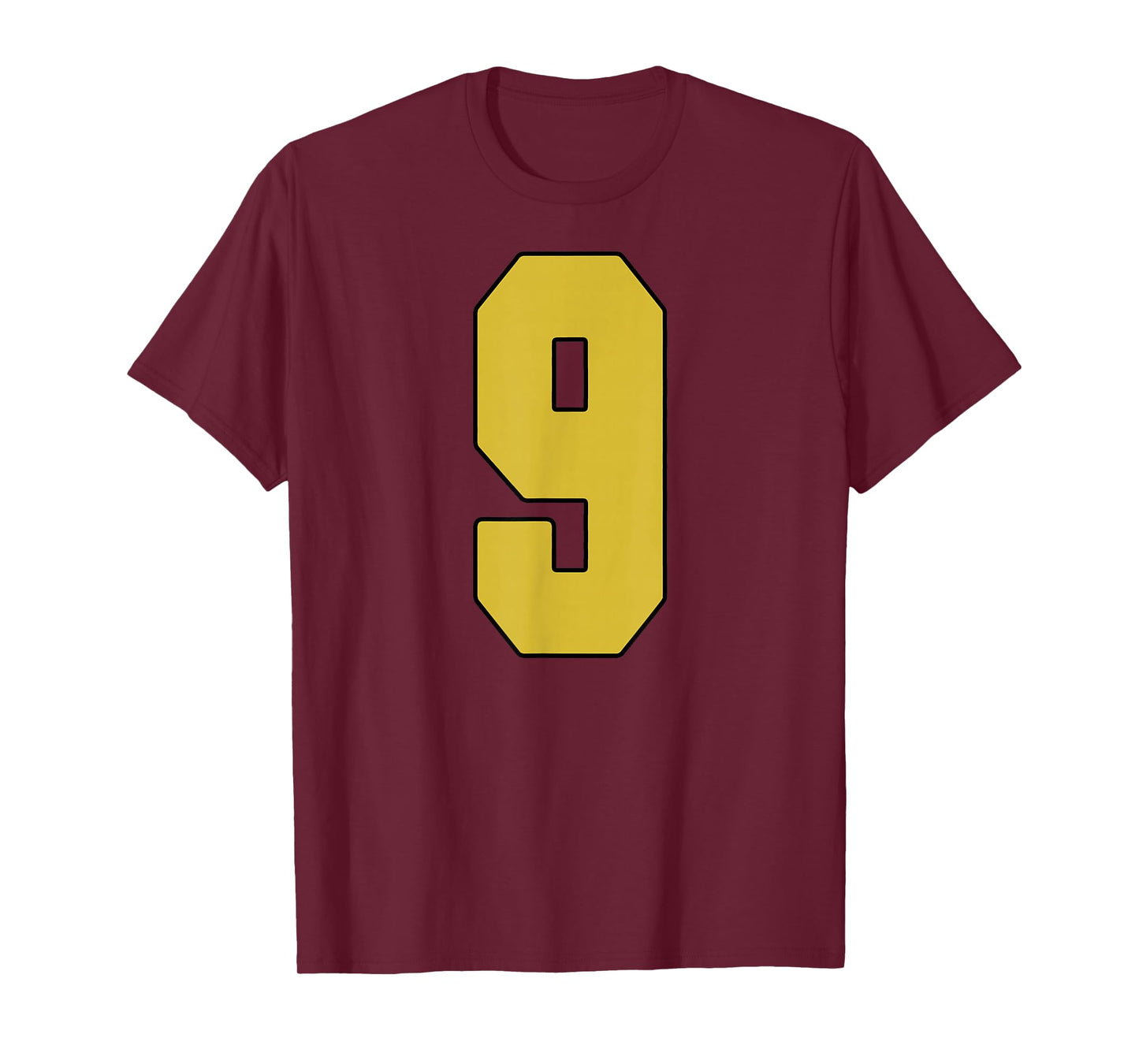 Old Gold Black Number 9 Jersey Player Uniform #9 T-Shirt