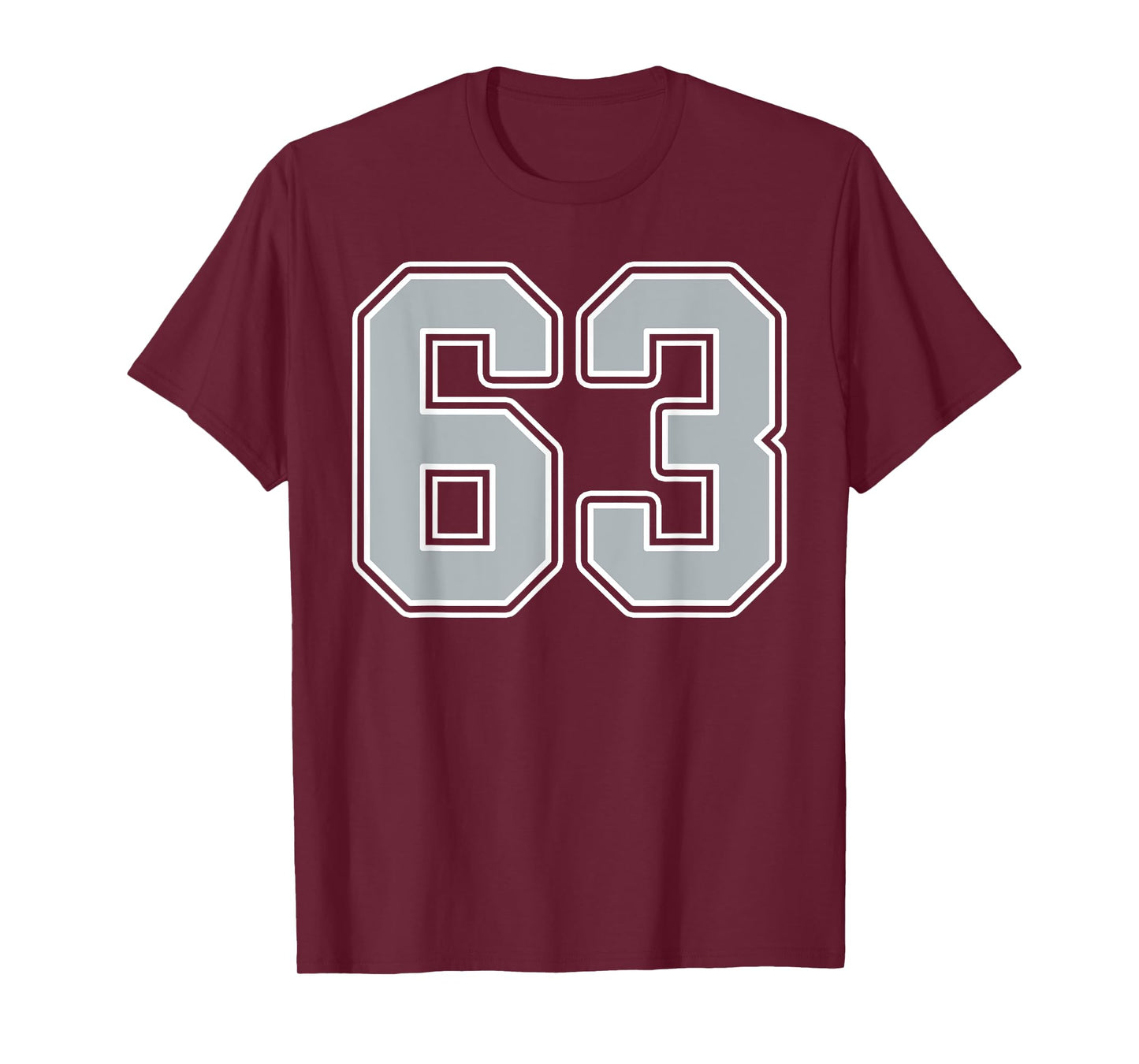 Silver Black White Number 63 Jersey Player Uniform #63 T-Shirt