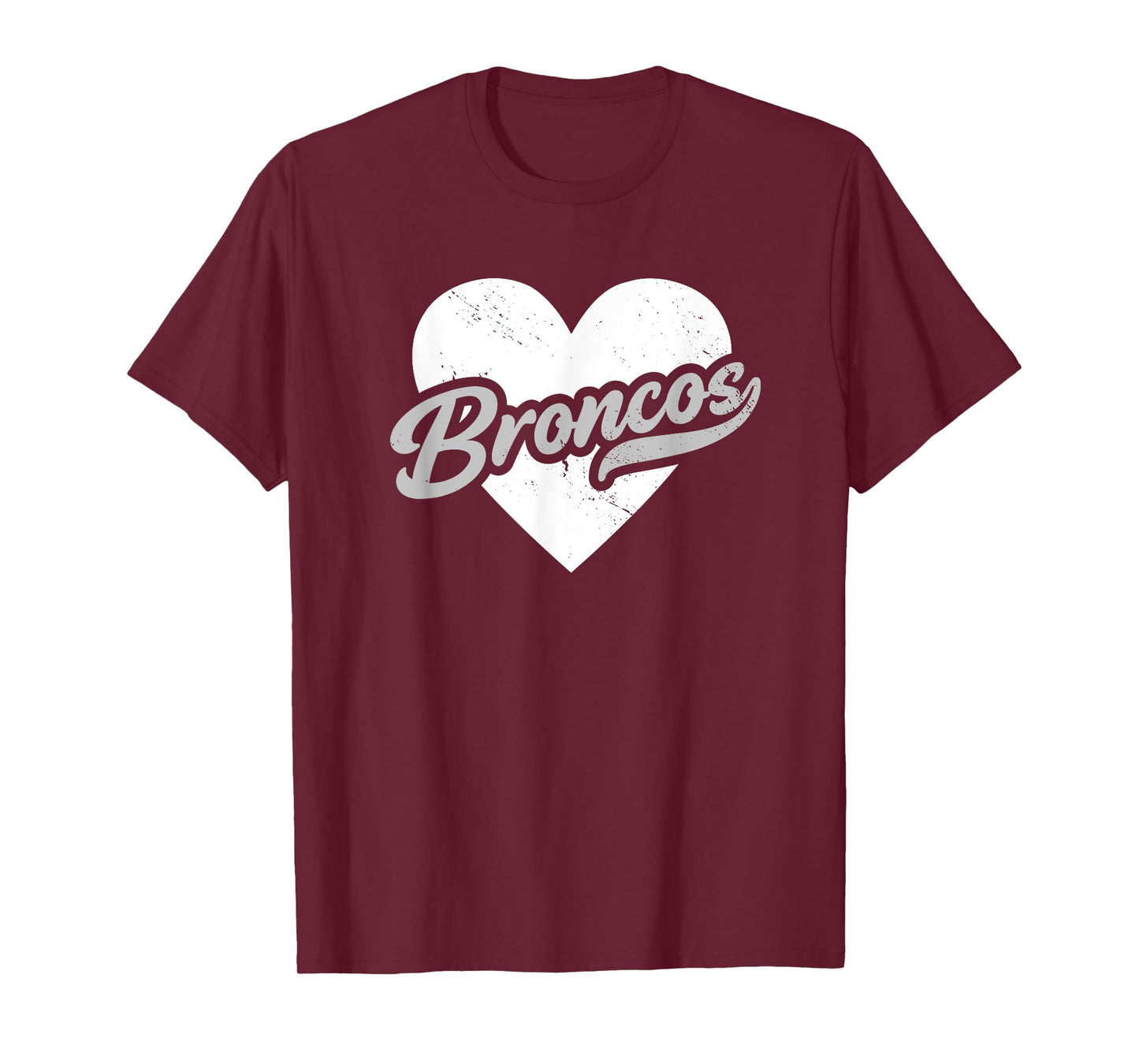 Vintage Broncos High School Go Broncos Pride Heart T-Shirt