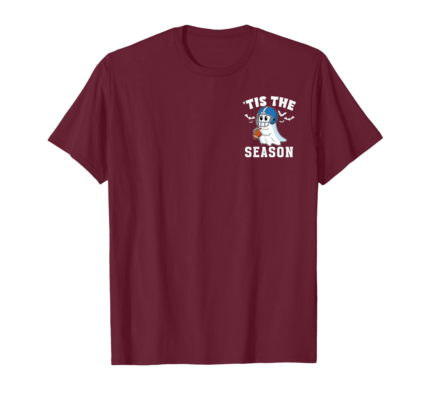 Ghost Playing Football 'Tis the Season Halloween Costume Kid T-Shirt
